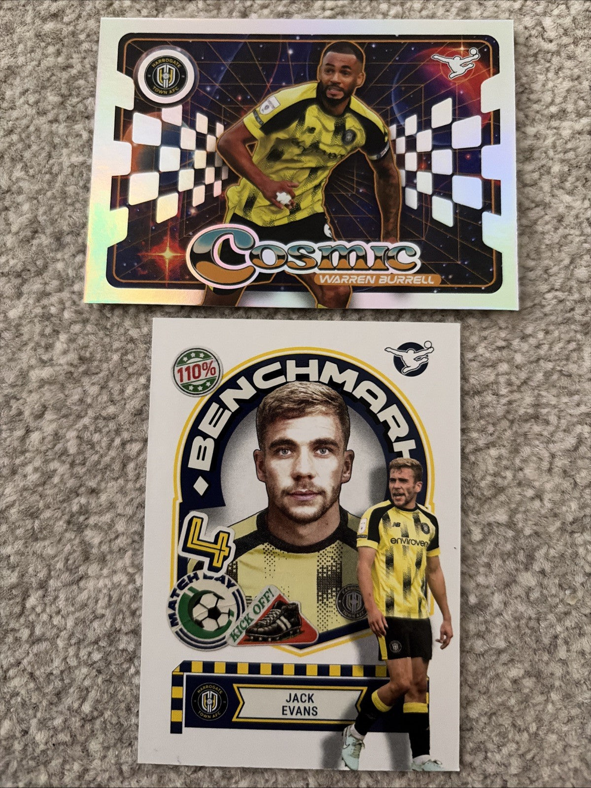Panini EFL Harrogate Town Base/Insert Card Bundle - Jack Evans & Warren Burrell