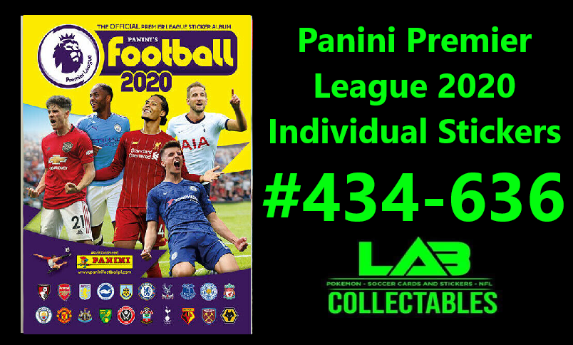 Panini Premier League 2020 Individual Stickers #434-636 Complete Your Album
