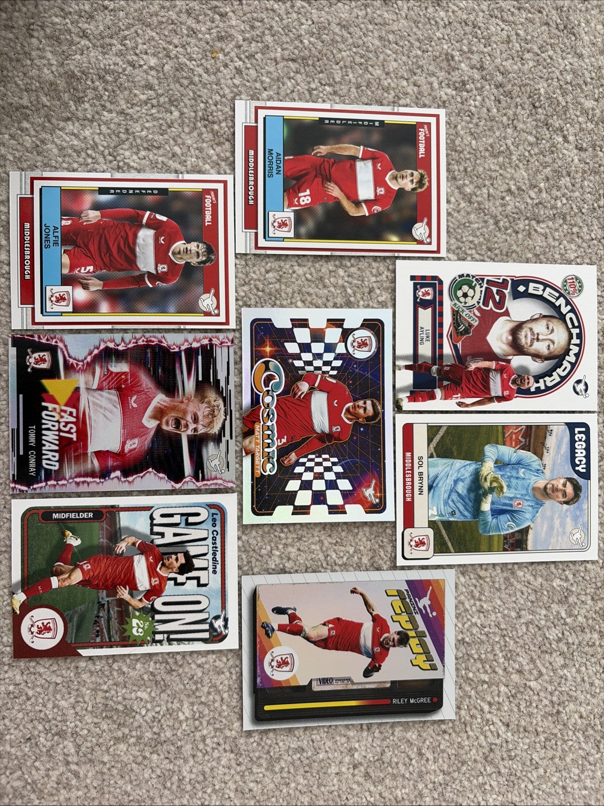 Panini's EFL Football Middlesbrough FC Card Bundle x 8 Full Set
