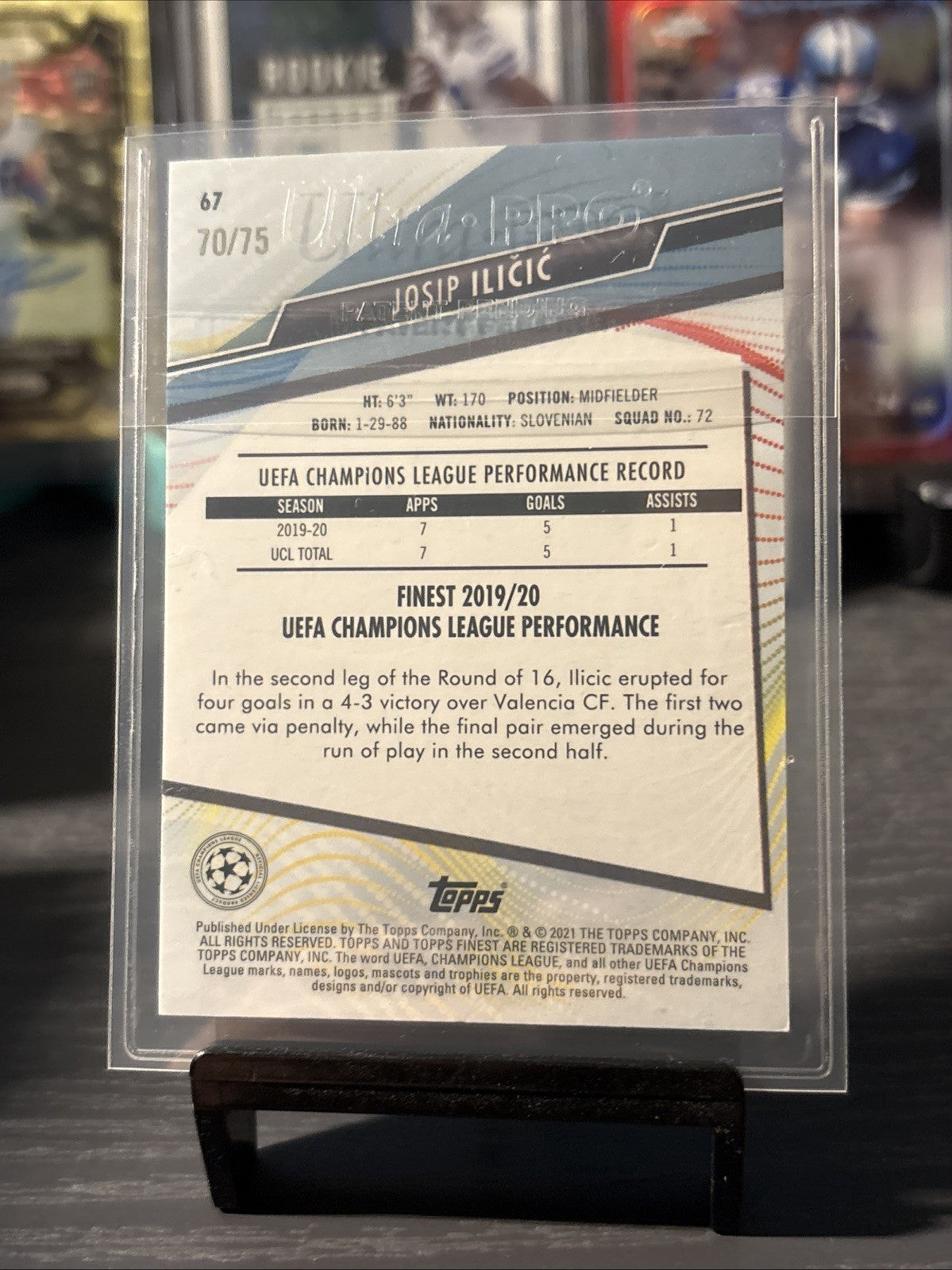 Topps Finest UCL 2021/22 Josip Ilicic /75