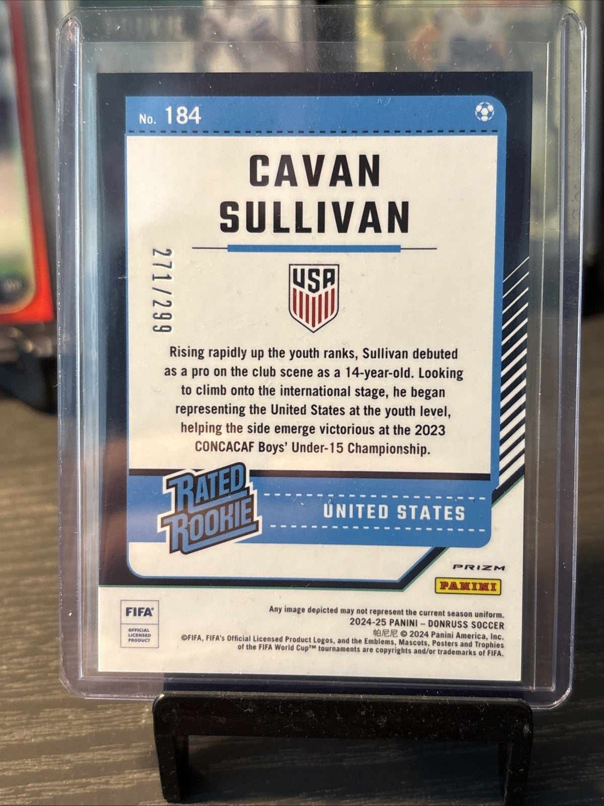 2024-25 Panini Donruss Fifa - Optic Rated Rookie Cavan Sullivan #184 Red...
