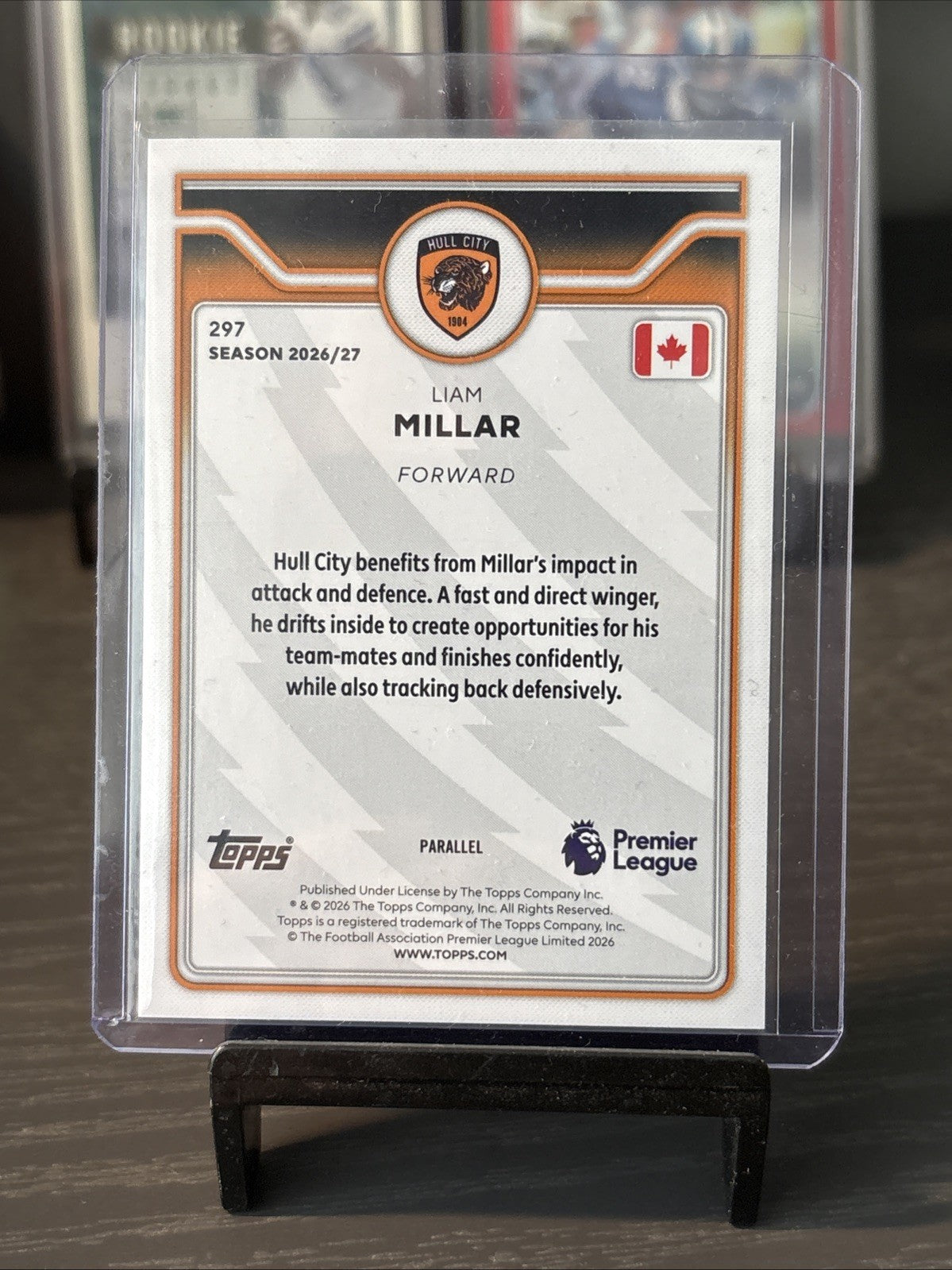 Topps Premier League - Liam Millar - numbered /199 Purple Cracked Ice Parallel