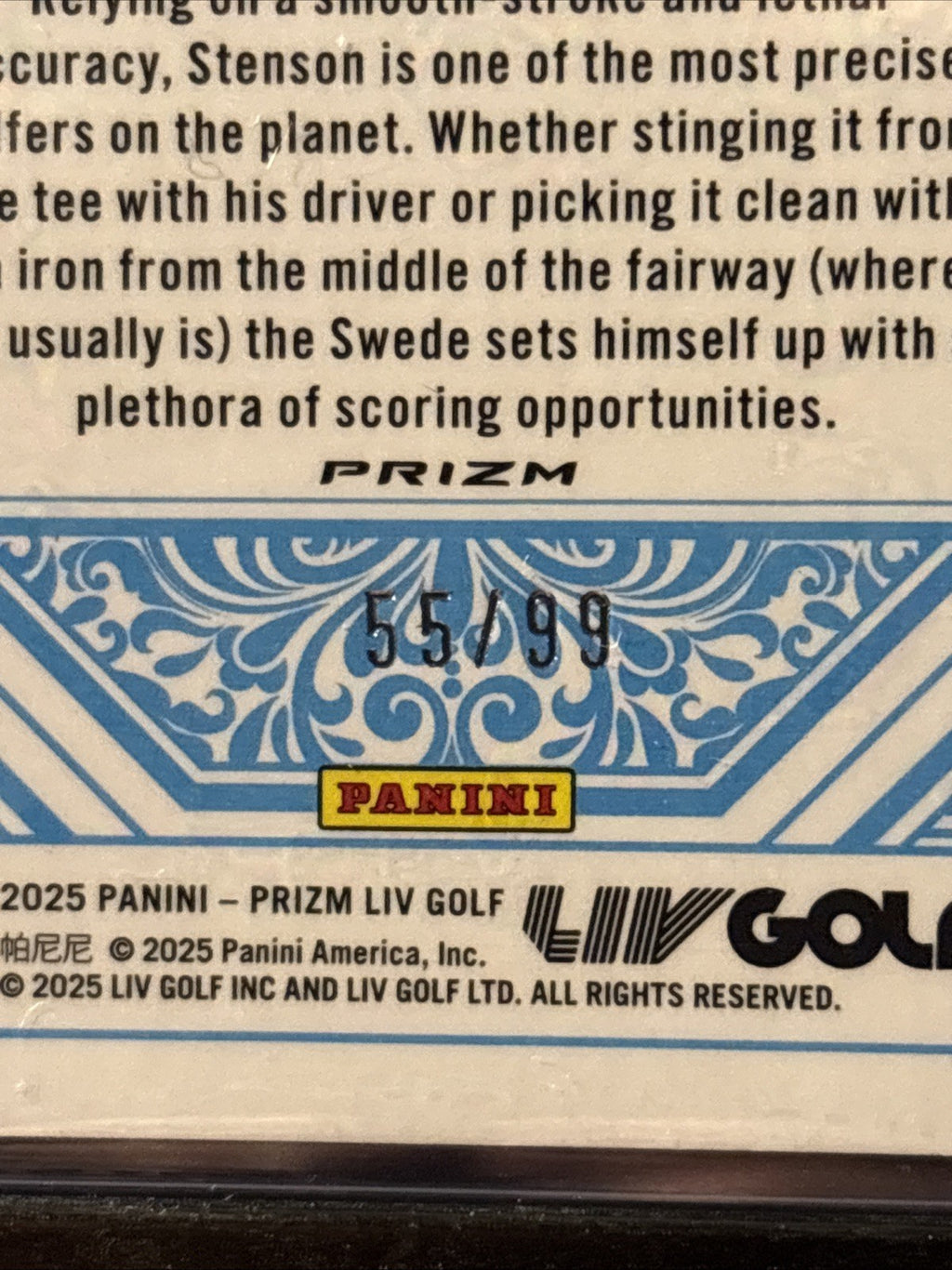 Henrik Stenson Aces /99 Prizm LIV Golf 2025 Majesticks GC No.7 55/99