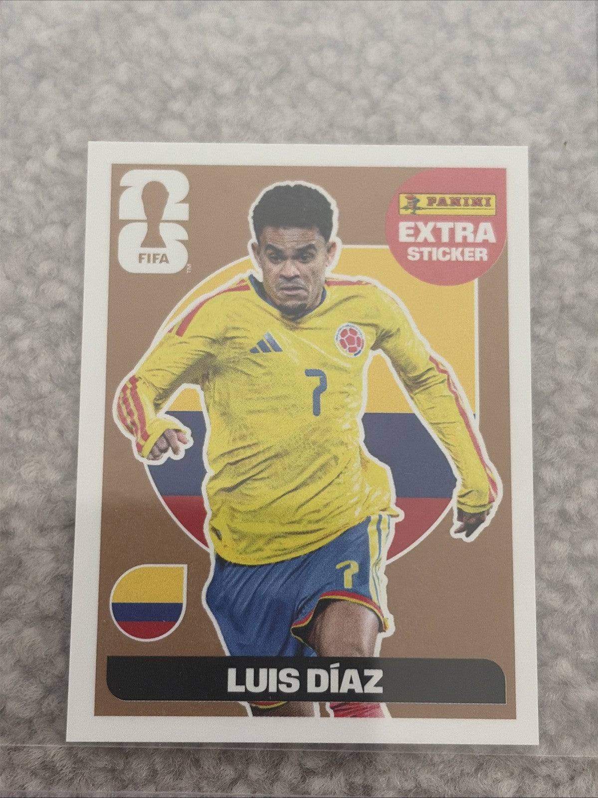PANINI WORLD CUP 2026 STICKER COLLECTION LUIS DIAZ COLOMBIA BRONZE EXTRA STICKER