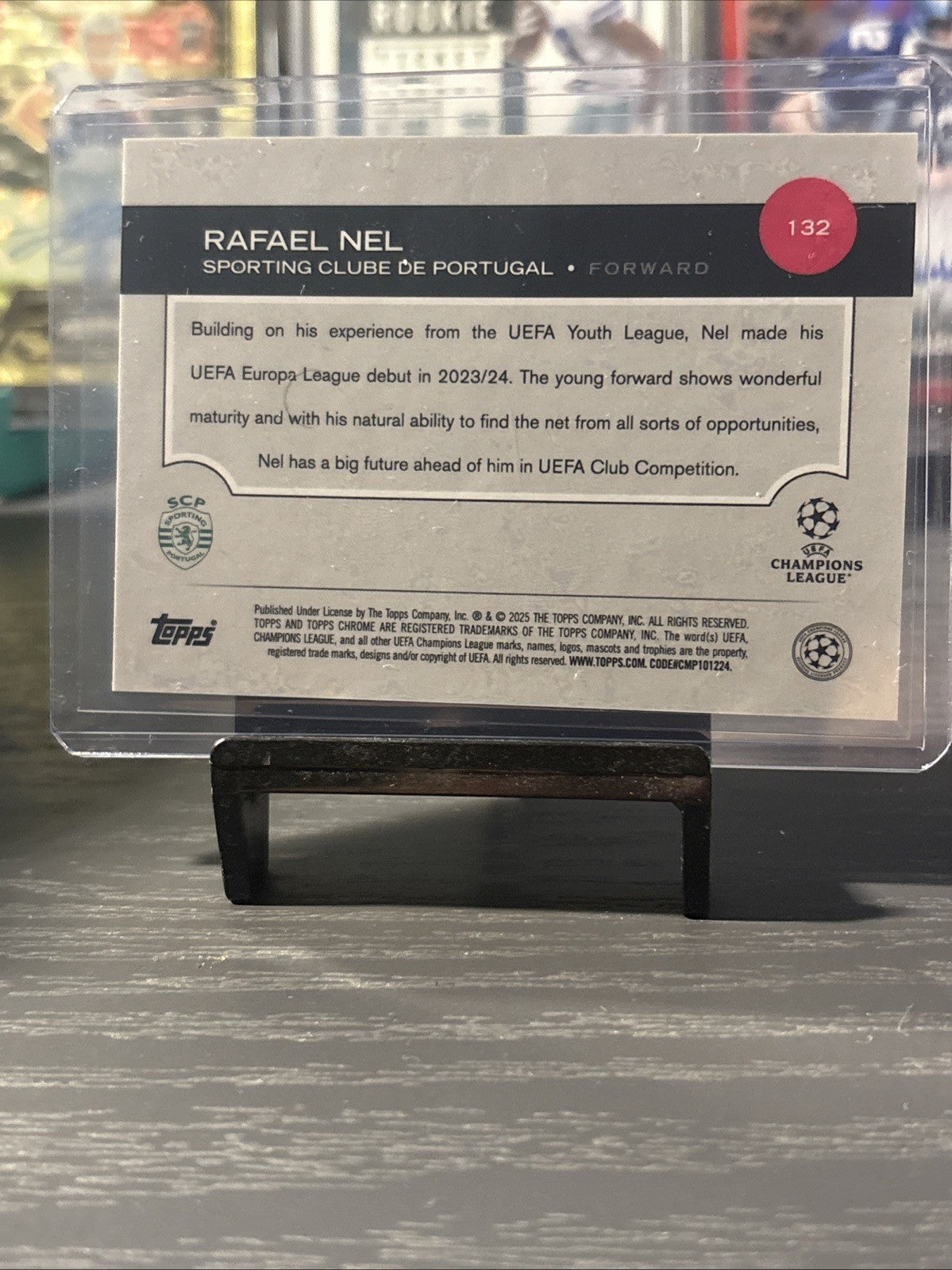 2024-25 Topps Chrome UEFA Rafael Nel Rookie RC Gold Lava 22/50 Sporting CP