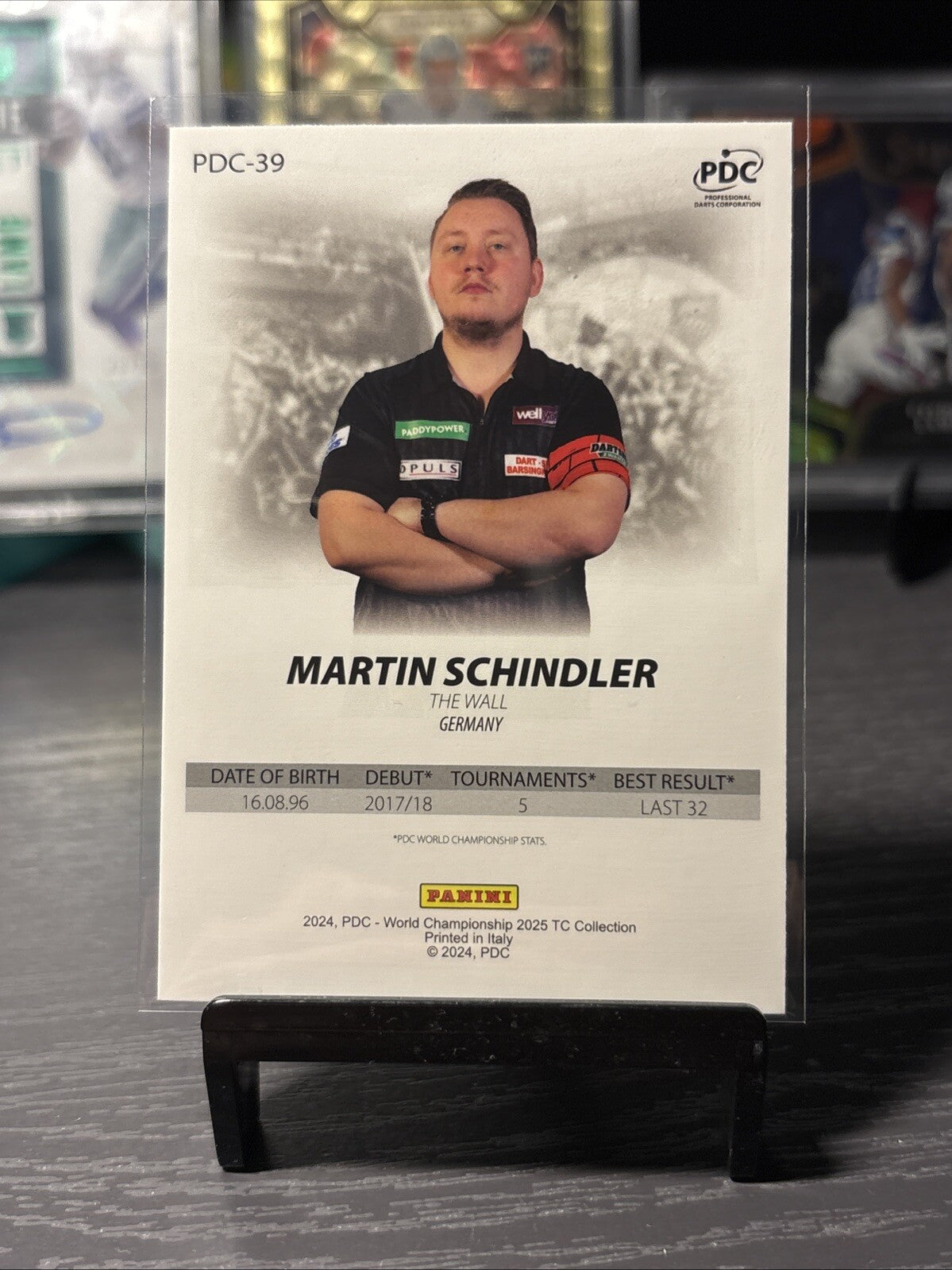Panini PDC 2025 World Championship Darts Martin Schindler Base Card PDC-39