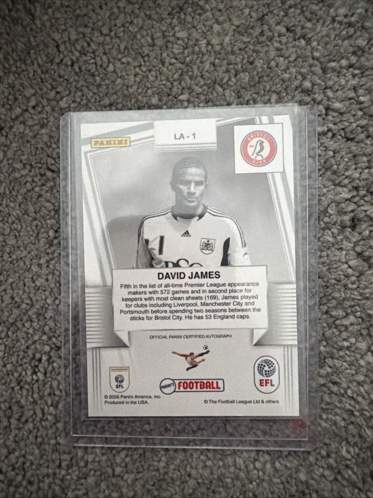 Panini EFL Premium 2026 Bristol City David James Legend Auto