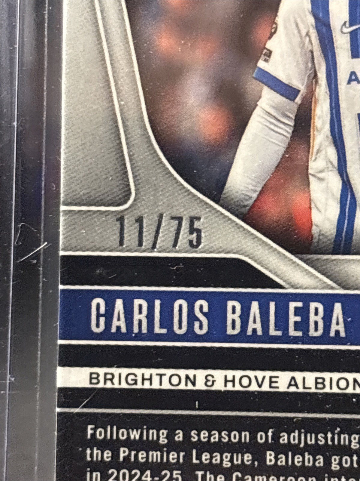 Panini Prizm 2024/25 Carlos Baleba /75 Blue Cracked Ice