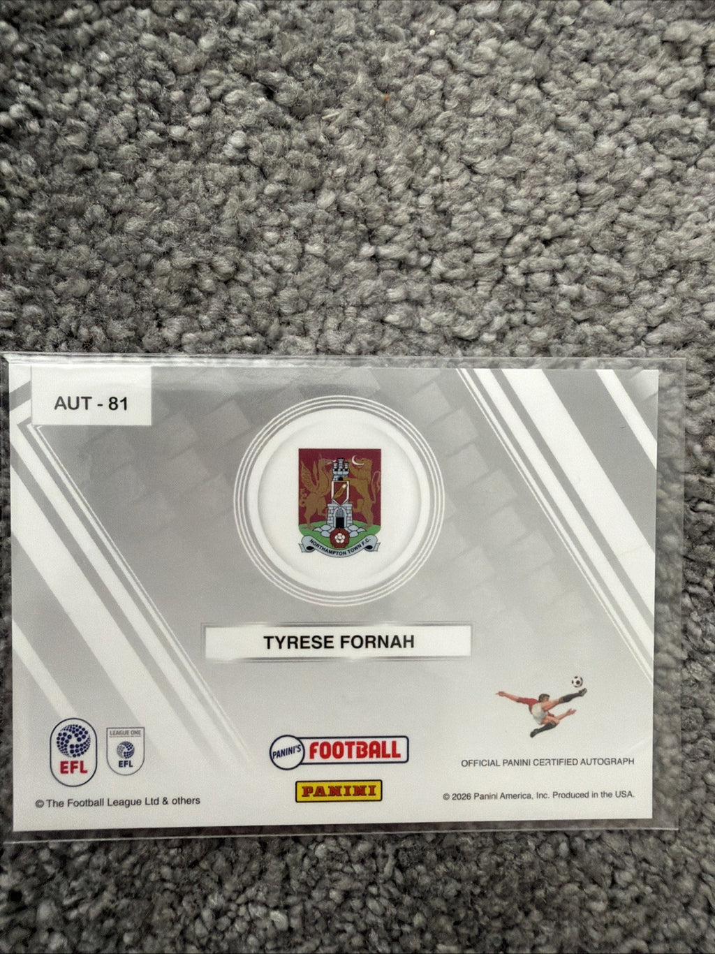 Panini EFL Premium 2026 Northampton Town Tyrese Fornah Auto