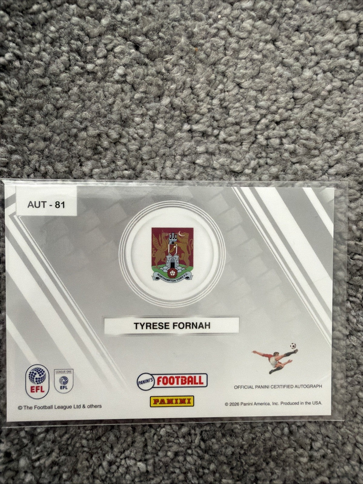 Panini EFL Premium 2026 Northampton Town Tyrese Fornah Auto