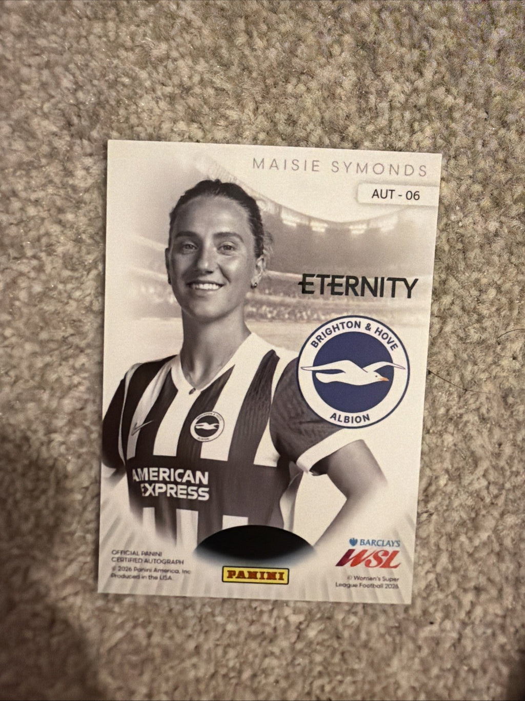 PANINI WOMEN'S ETERNITY WSL  2026 MAISIE SYMONDS BRIGHTON AUTOGRAPH .