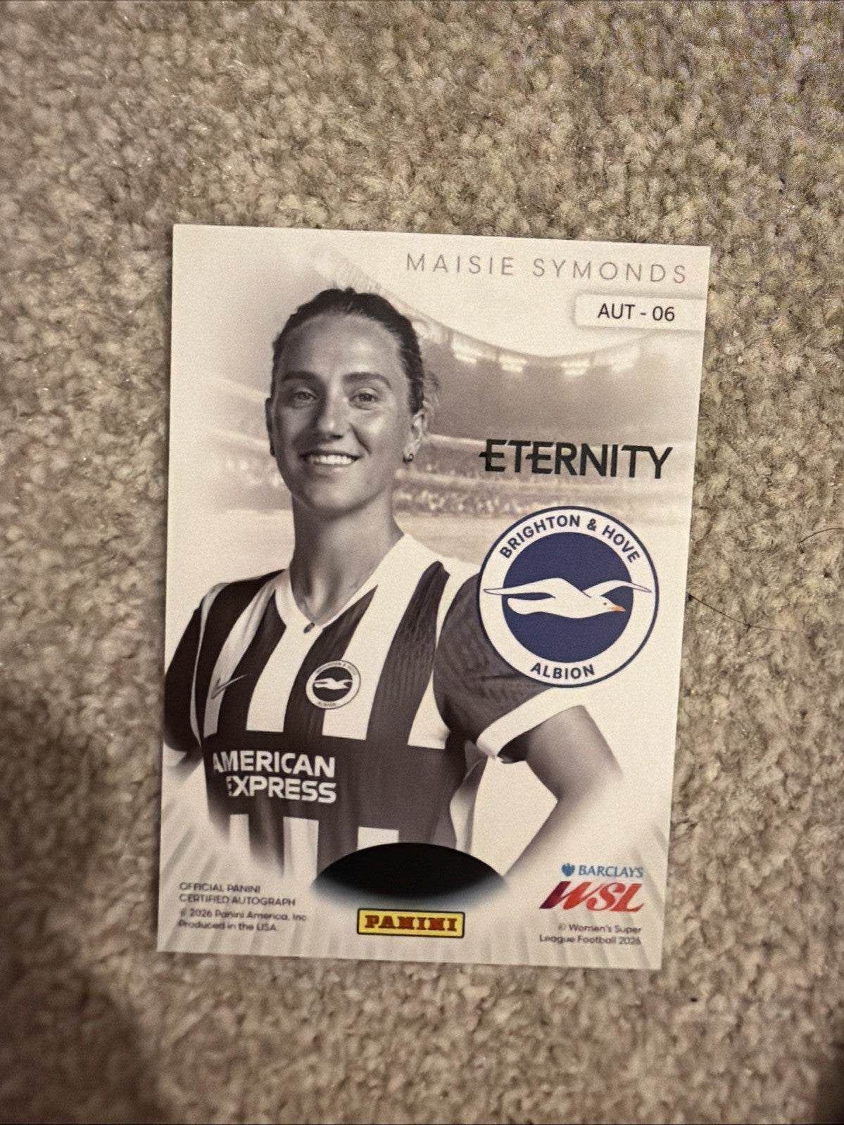 PANINI WOMEN'S ETERNITY WSL  2026 MAISIE SYMONDS BRIGHTON AUTOGRAPH .