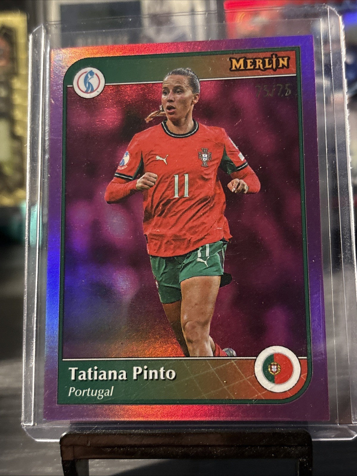 2025-26 Topps Merlin UEFA Women's Euros Tatiana Pinto Pink #/75 Portugal