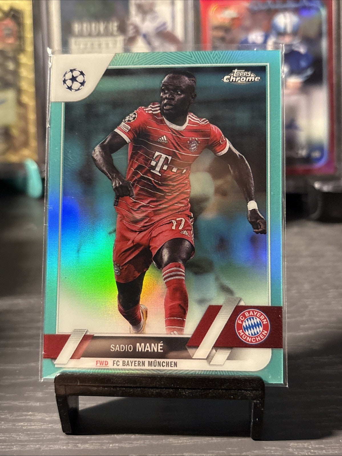 Sadio Mane 2022-23 Topps Chrome UCC #200 Aqua Refractor #/199 Bayern Munich