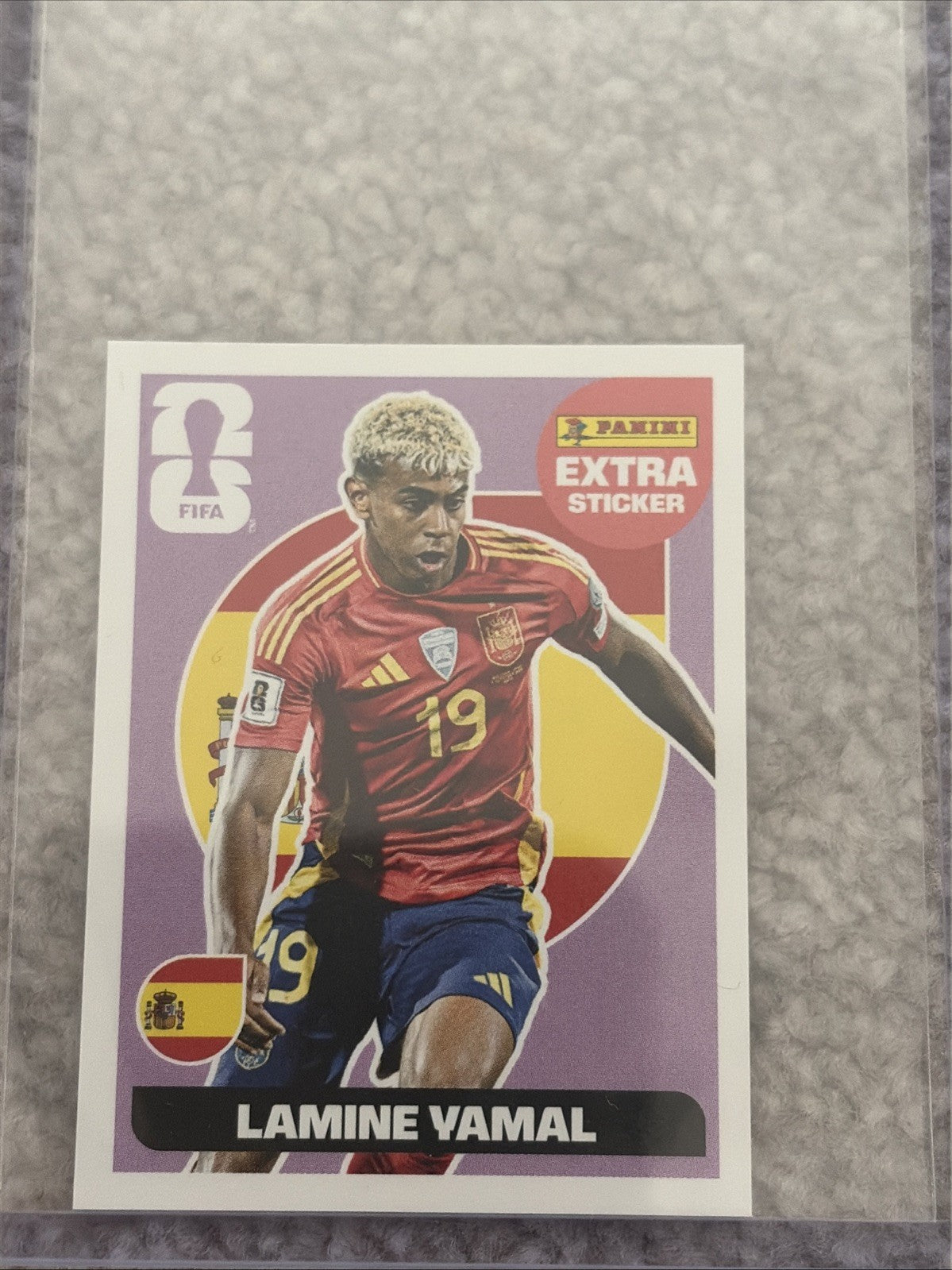 PANINI WORLD CUP 2026 STICKER COLLECTION - LAMINE YAMAL PURPLE EXTRA STICKER