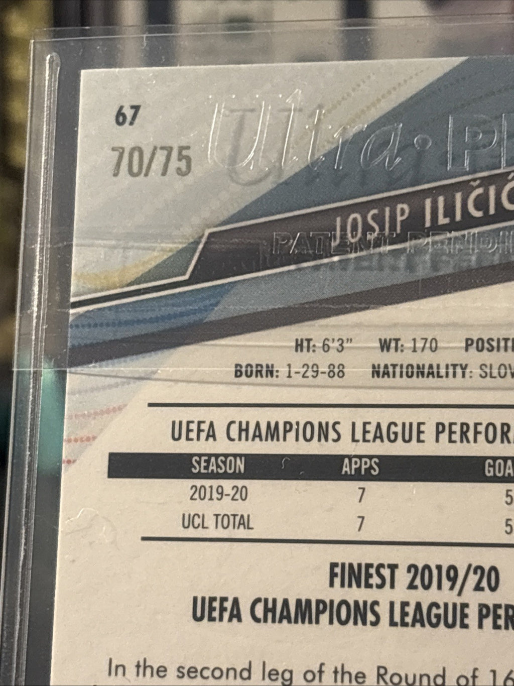 Topps Finest UCL 2021/22 Josip Ilicic /75