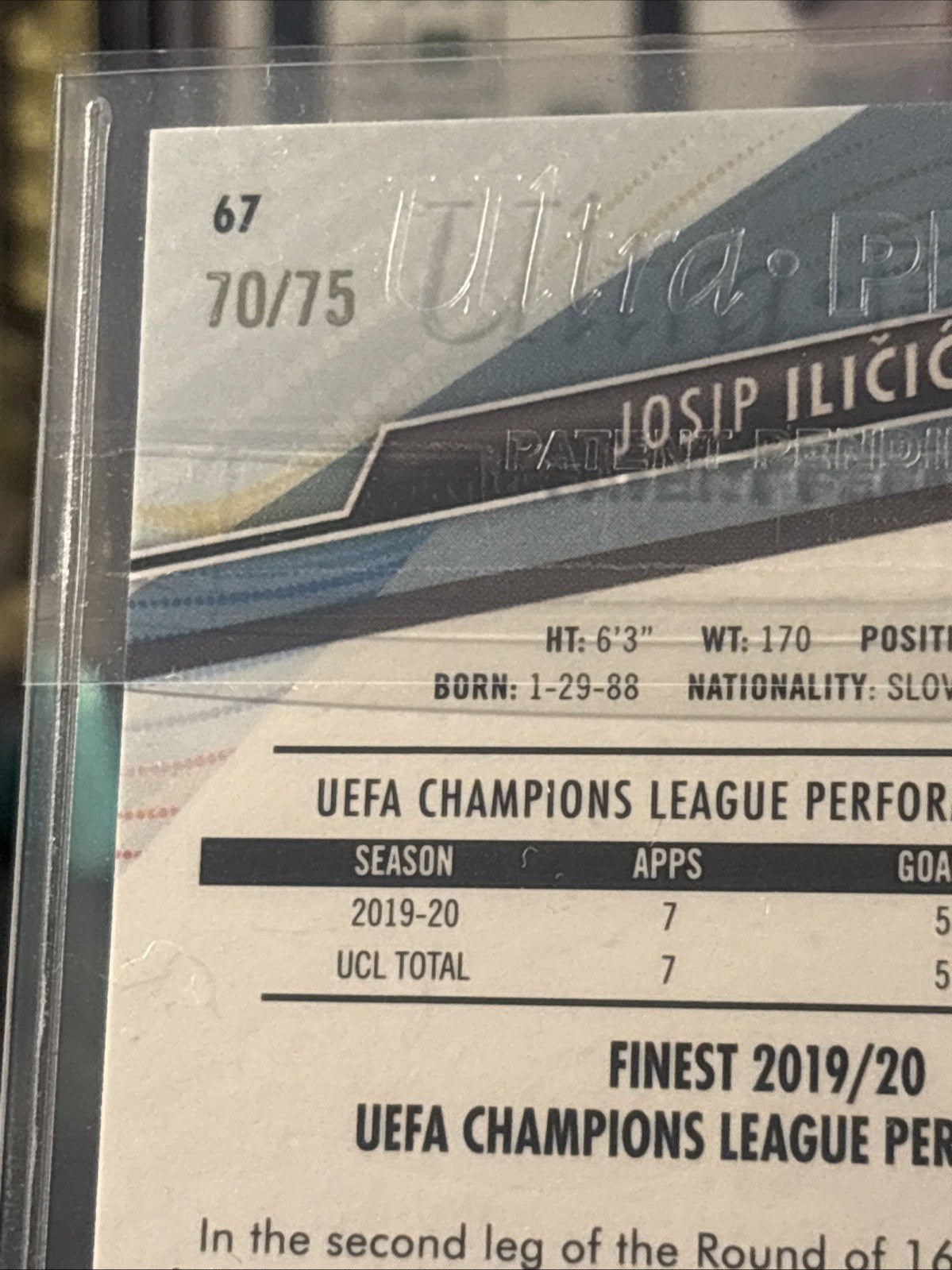 Topps Finest UCL 2021/22 Josip Ilicic /75