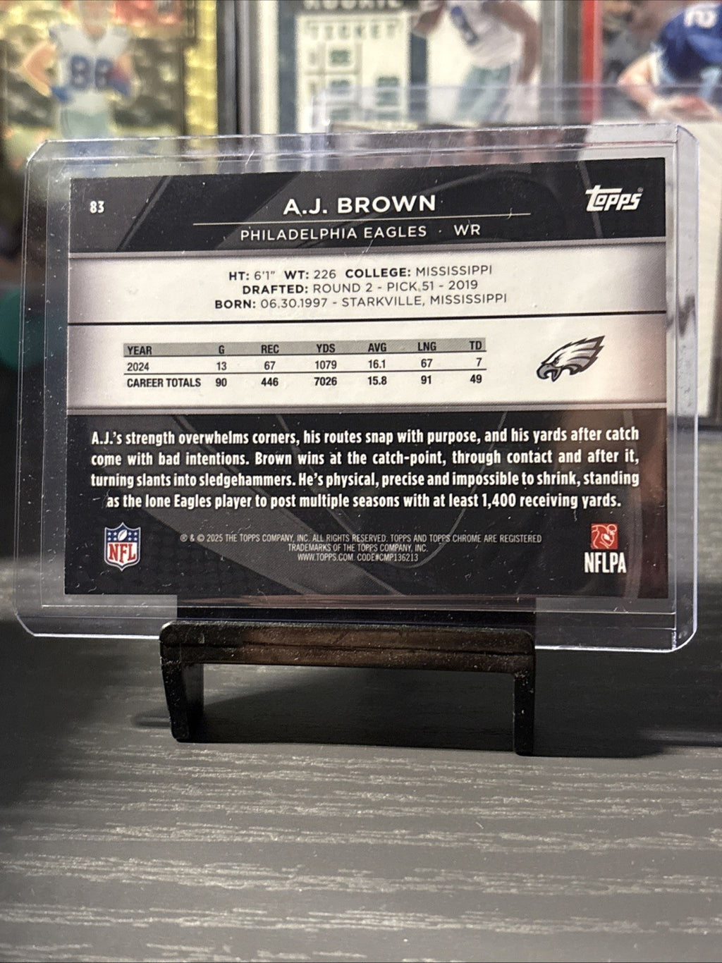 2025 Topps Chrome Black A.J. Brown Gold Refractor #/50 Eagles