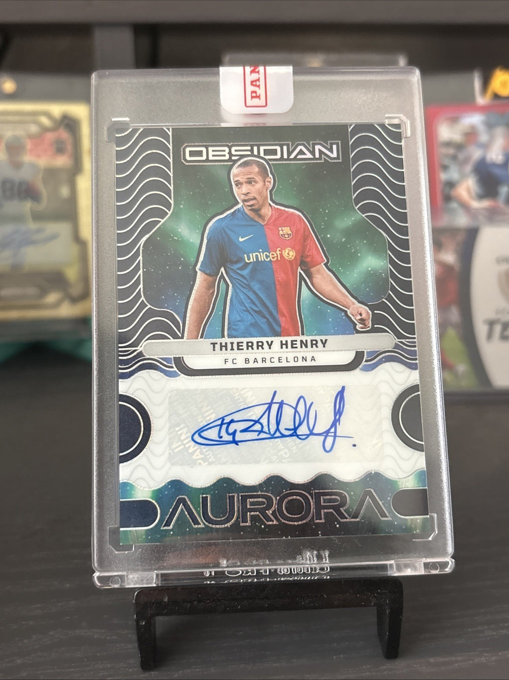 2023-24 Panini Obsidian Thierry Henry /30 FC Barcelona Aurora AUTO