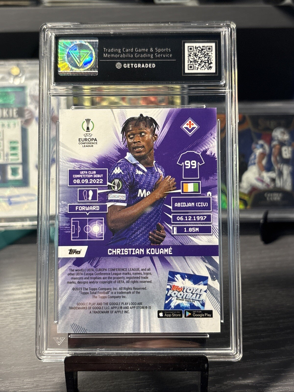 Topps Total Football Christian Kouame 20/75 Get Graded 9 Mint