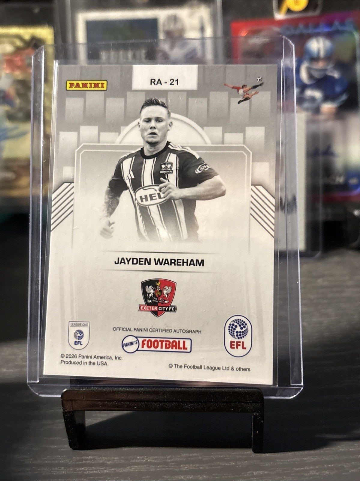 2025-26 Panini EFL Football Rookie Exeter City Jayden Wareham Base Autgraph