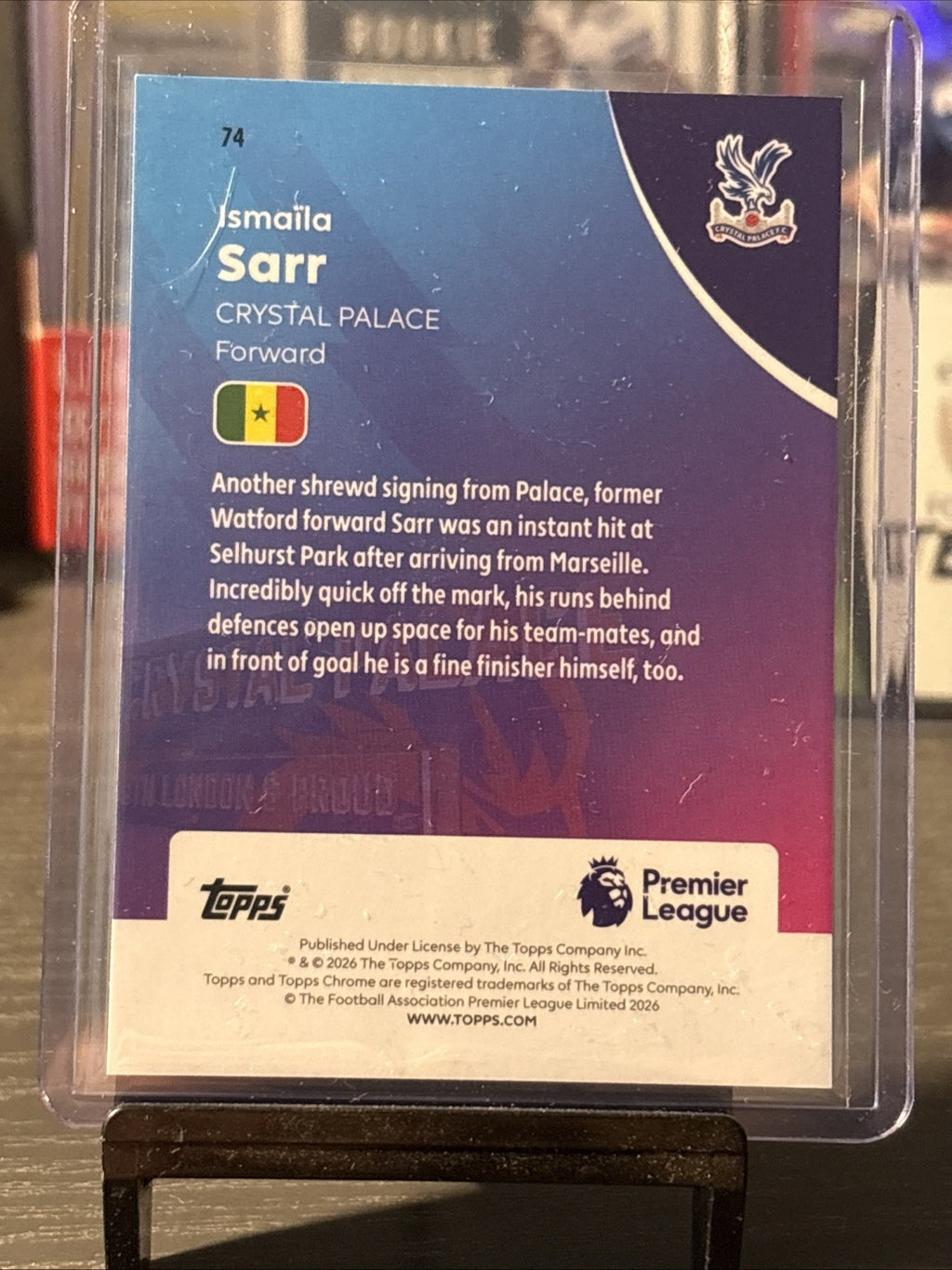 Topps Chrome PL 25/26 - ISMAILA SARR Crystal Palace - Gold Wave Parallel /50