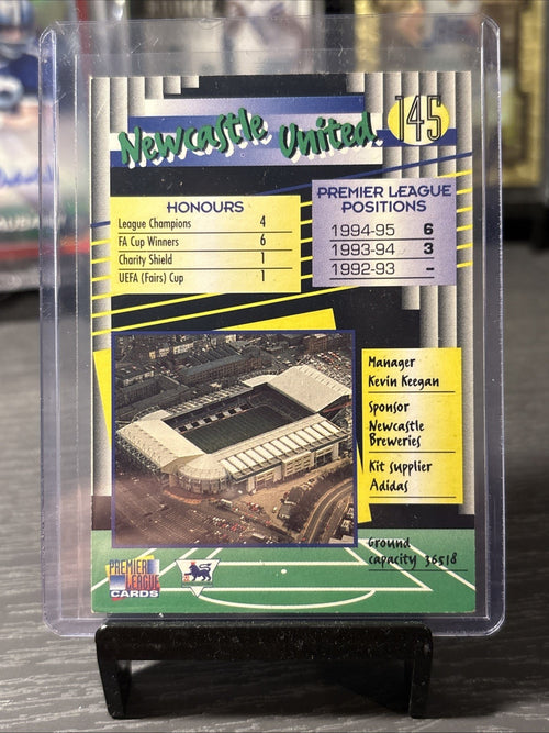 1995-96 Merlin Ultimate - #145 Newcastle United Foil Badge Logo Card **SCARCE**