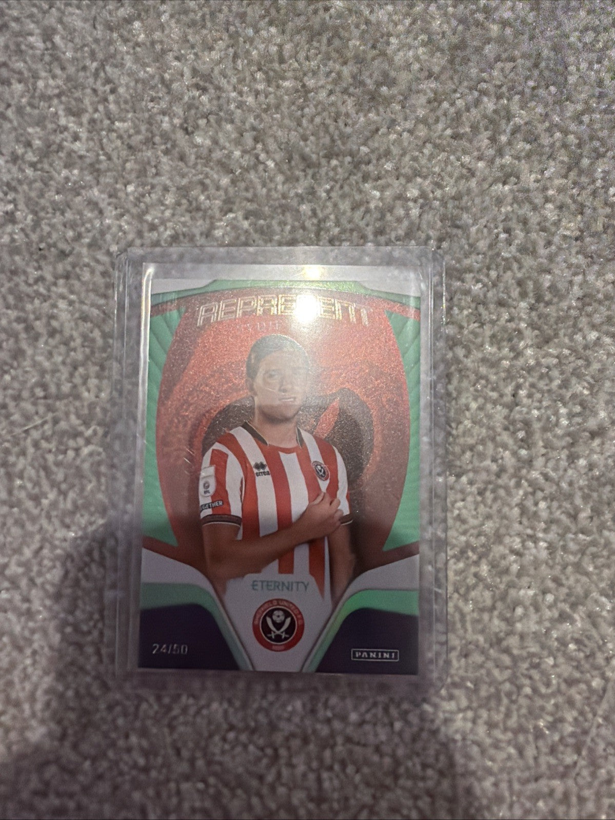 Sydie Peck 24/50 Represent Sheffield UTD. Panini 25/26 EFL Eternity.