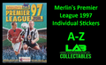 Merlin's Premier League 1997 Individual Stickers A-Z England Team Poster