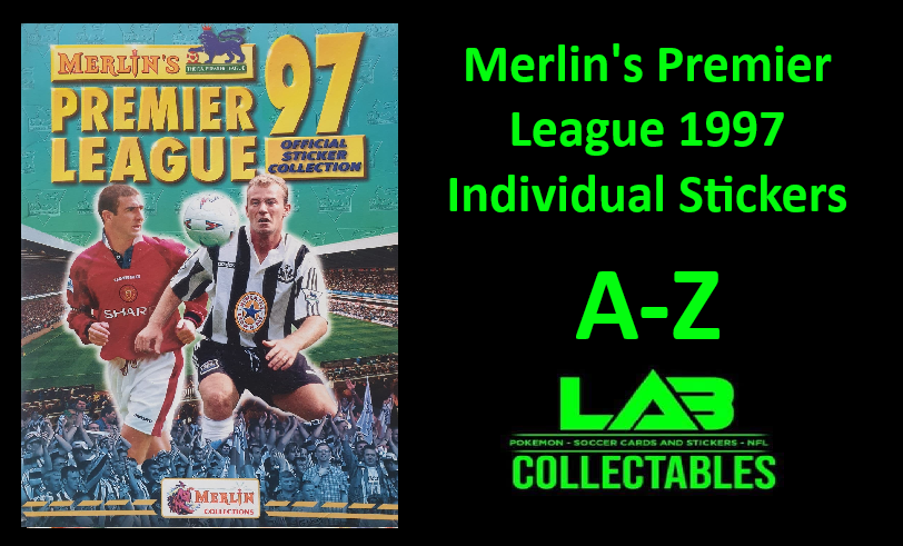 Merlin's Premier League 1997 Individual Stickers A-Z England Team Poster