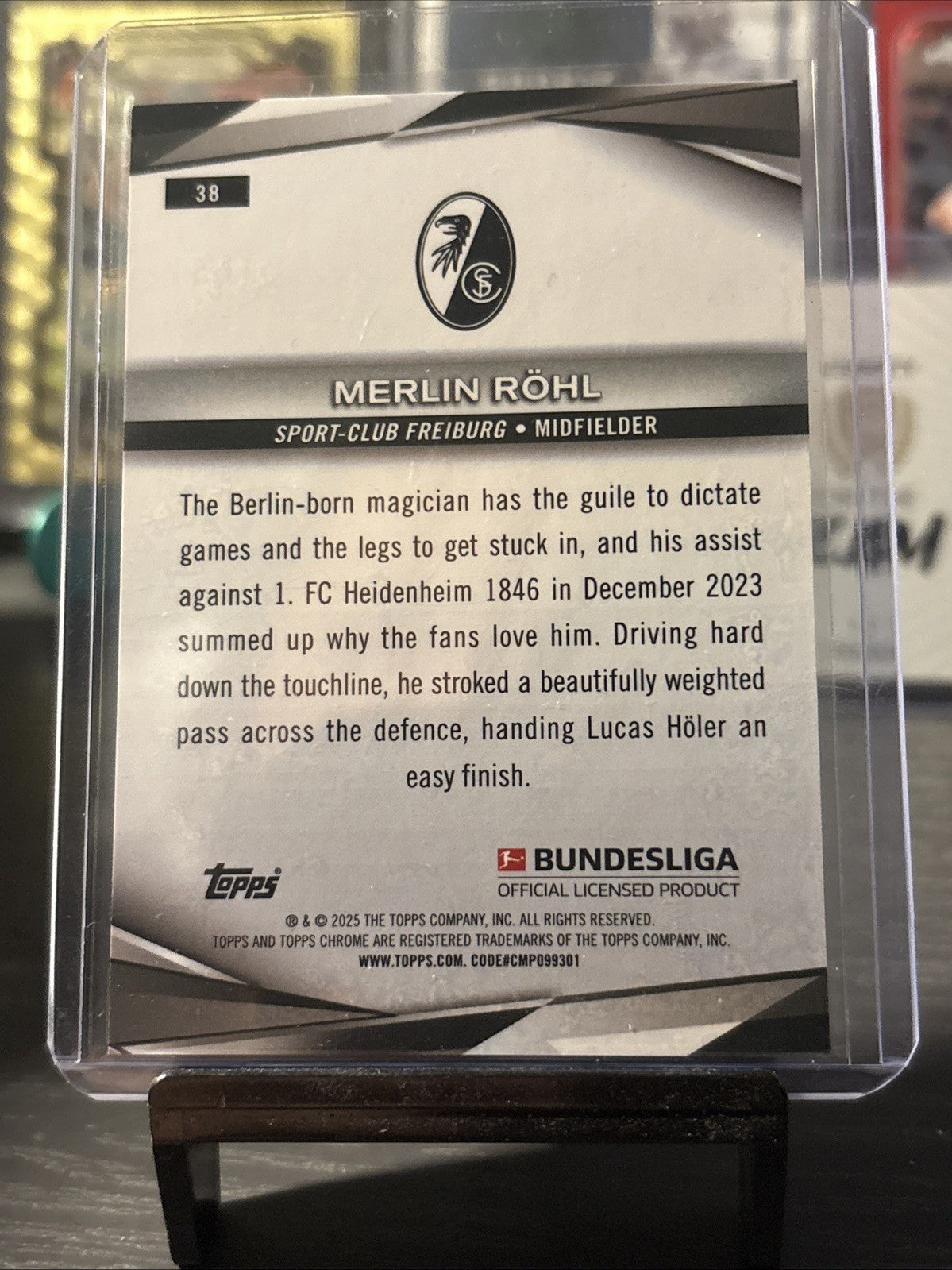2024 Topps Chrome Bundesliga Gold Merlin Rohl /50 Freiburg #38