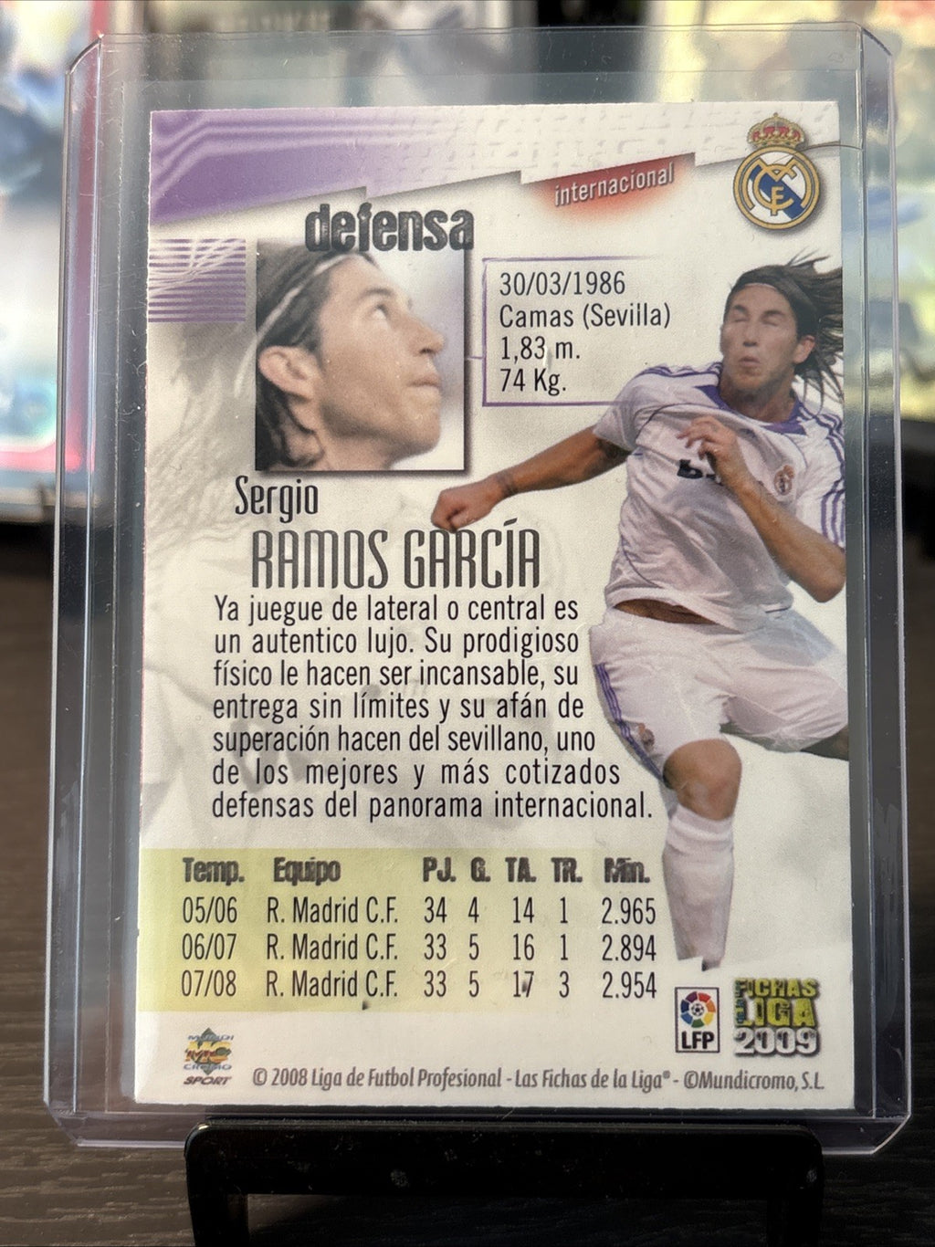 SERGIO RAMOS 14 - REAL MADRID - MUNDICROMO FICHAS DE LA LIGA 2009