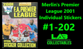 Merlin's Premier League 2001 Individual Stickers #1-202 Complete Your Collection
