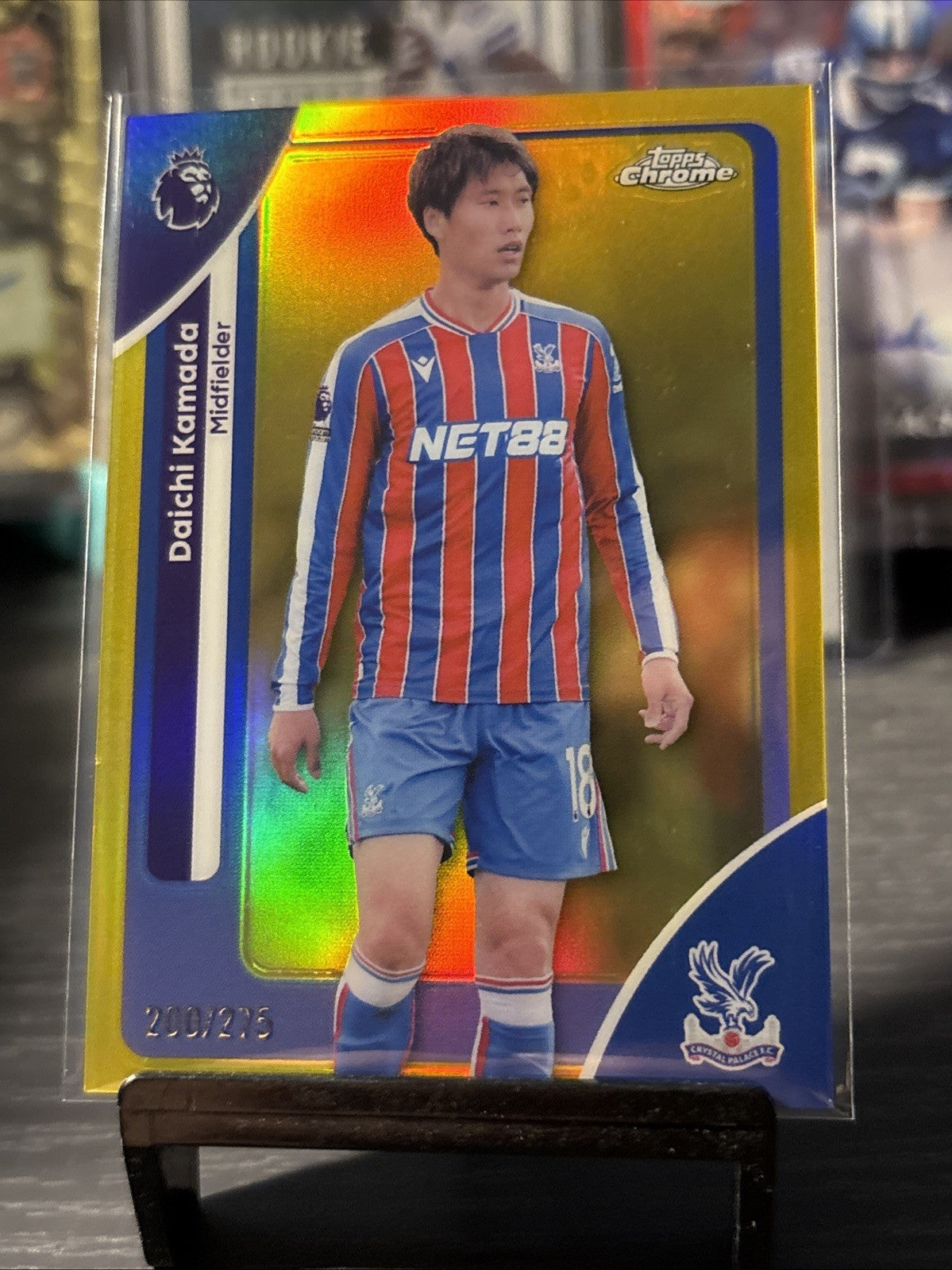 Daichi Kamada Yellow Refractor /275 Topps Chrome Premier League Crystal Palace