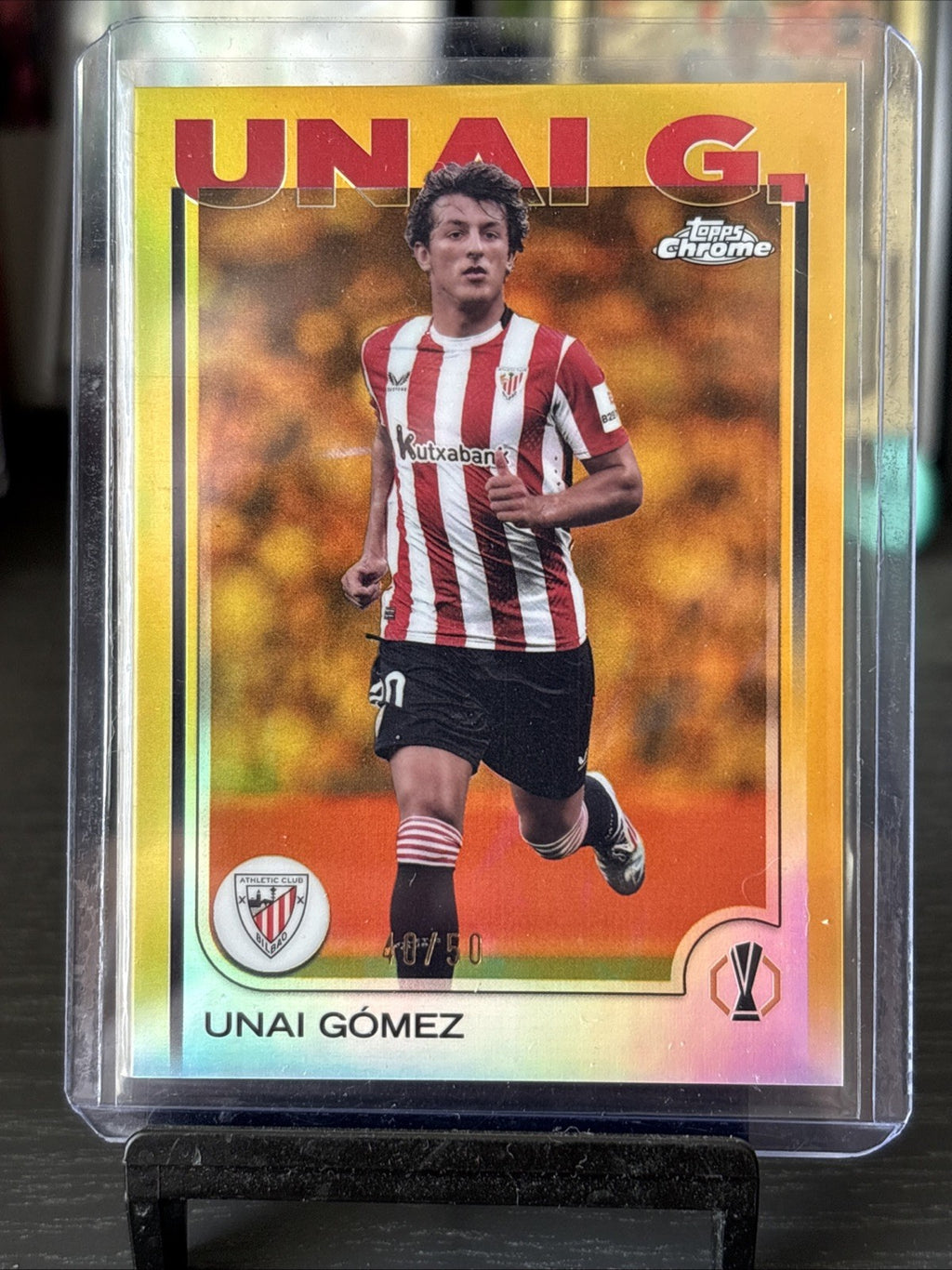 2024-25 Topps Chrome UCC Unai Gomez True Gold /50 Athletic Club