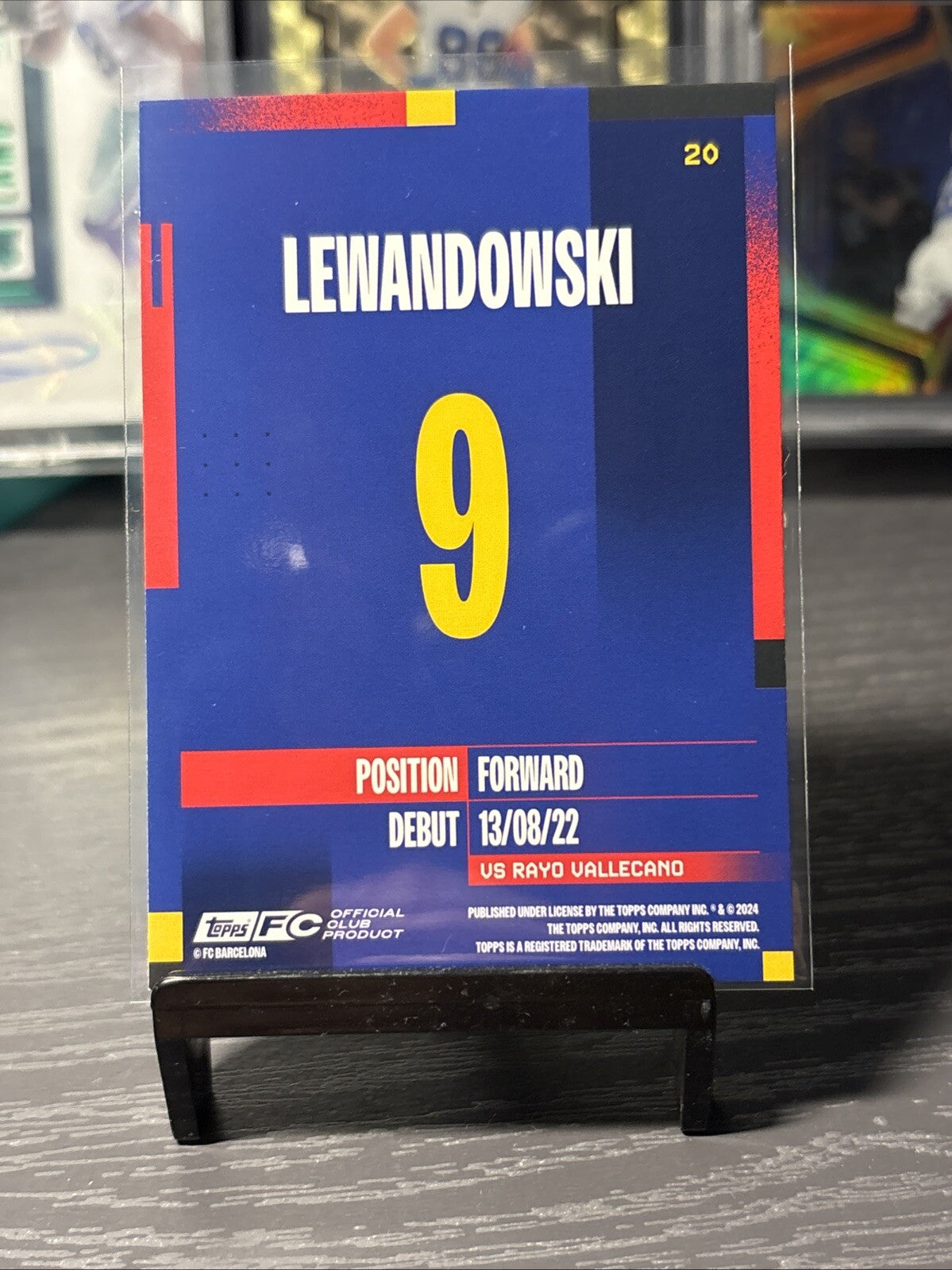 Lewandowski #30 No.9 Topps FC Barcelona 2024/25 Team Set Base Card Near Mint