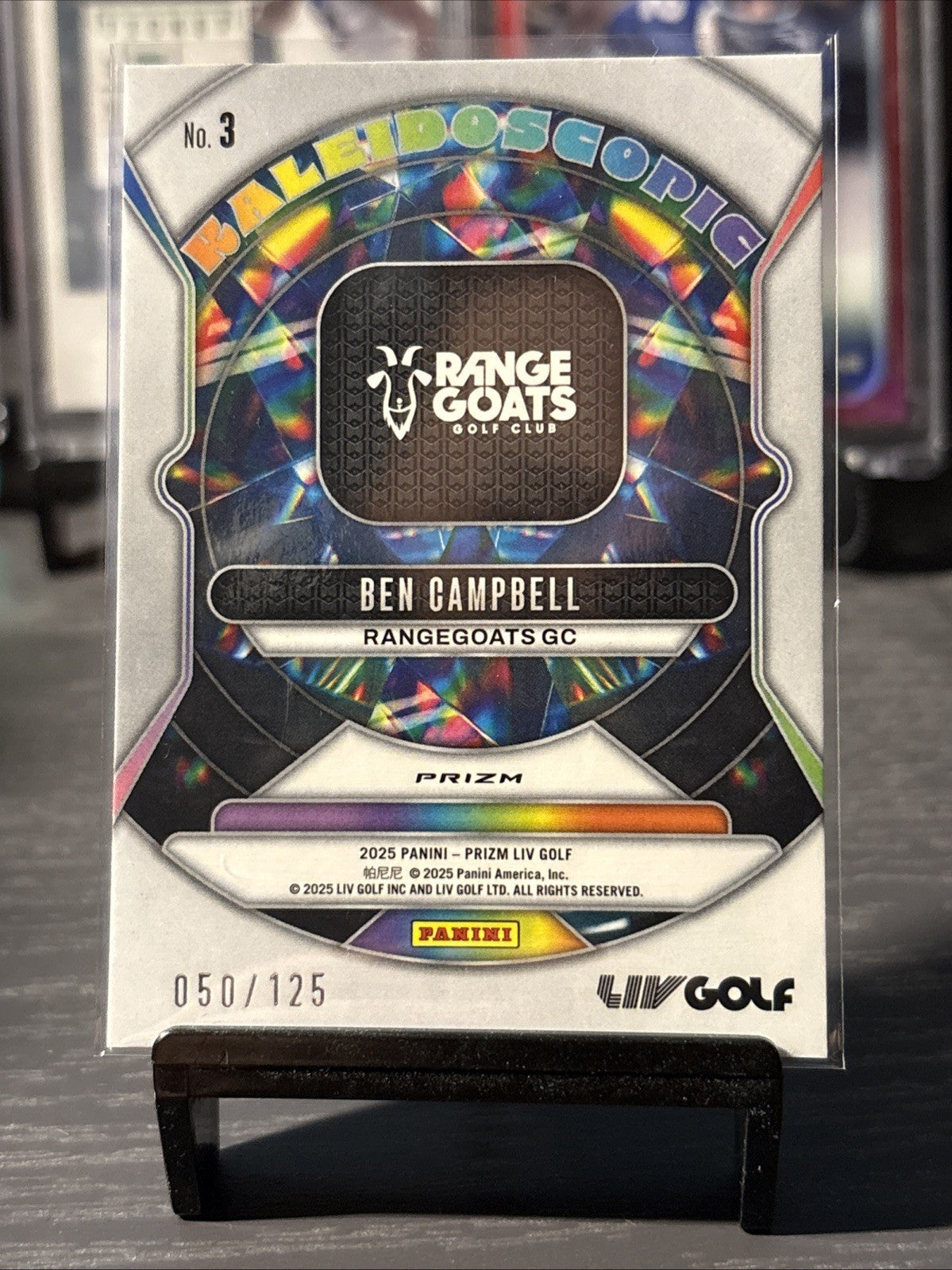 Panini Prizm Liv Golf 2025 Ben Campbell Kaleidoscopic RC Red 050/125