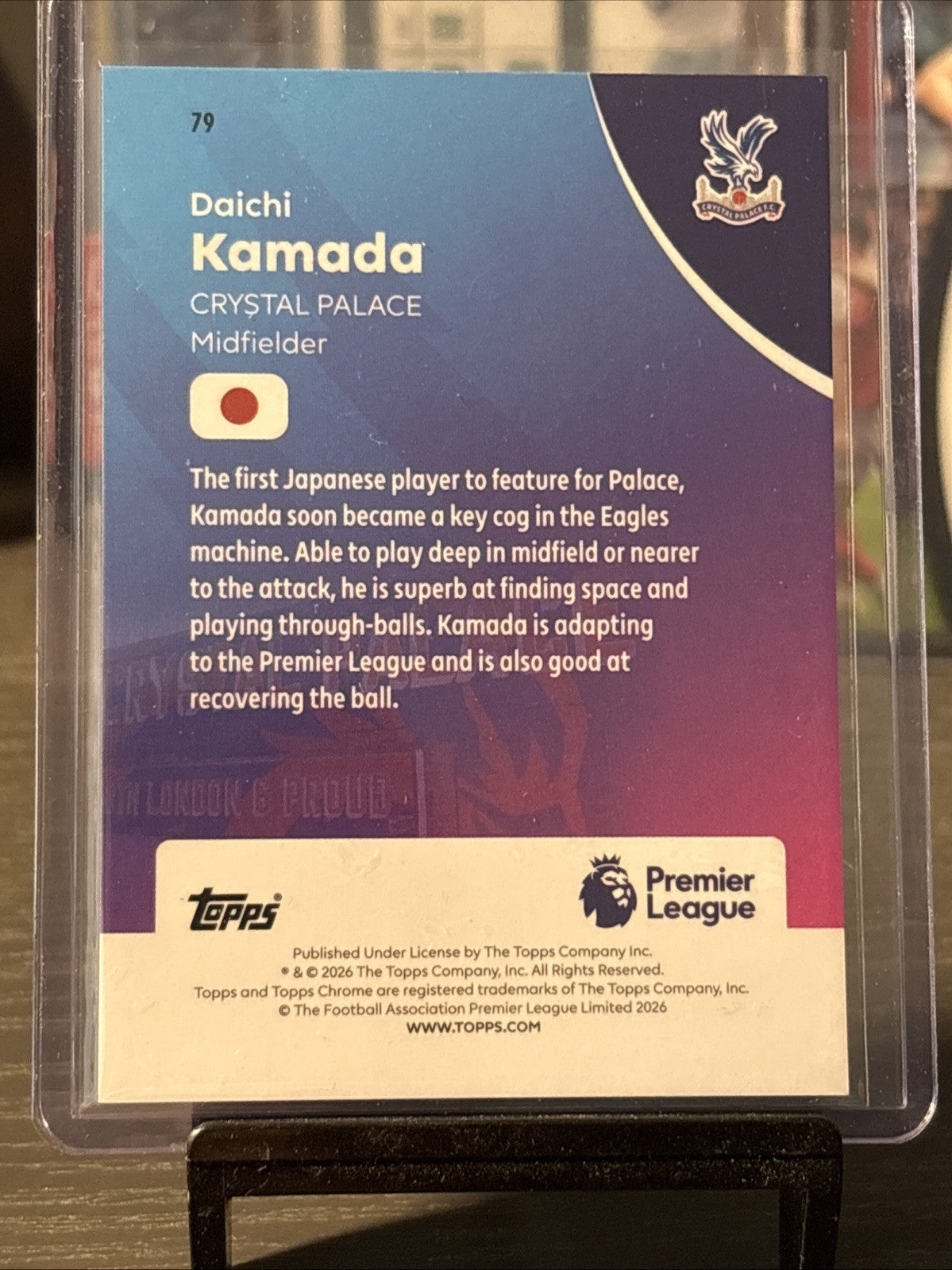 2026 Topps PL Chrome Daichi Kamada Black Parallel #09 /10 Crystal Palace Bookend