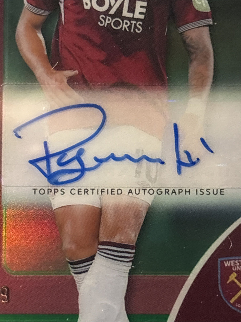 Topps Premier League Chrome - West Ham United Lucas Paqueta Auto /99 - Green