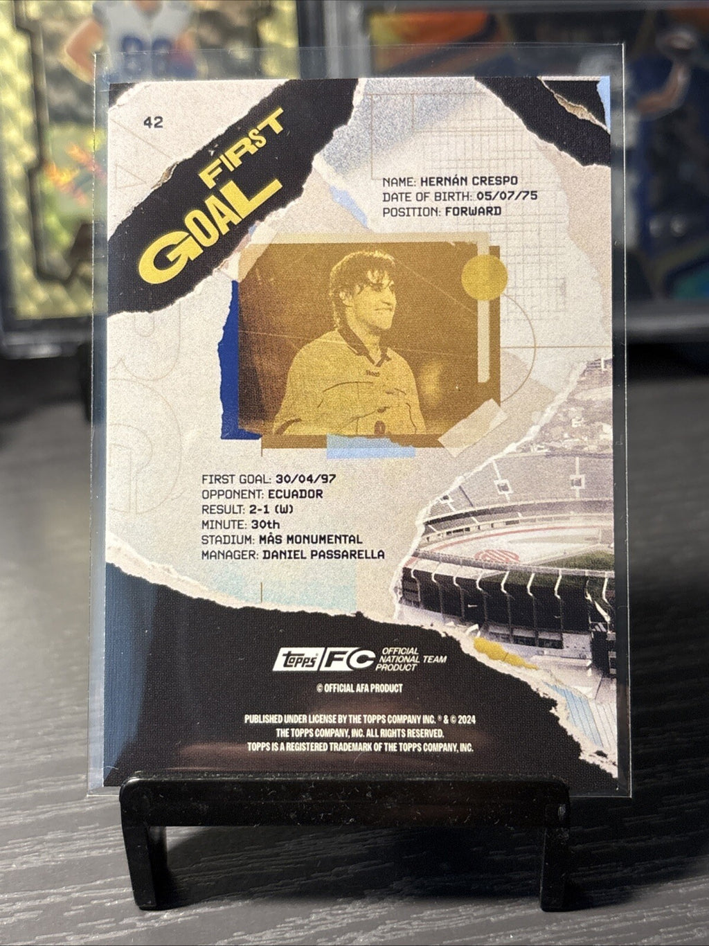 HERNAN CRESPO Topps Argentina Team Set 2024 25 Bookends First Goal