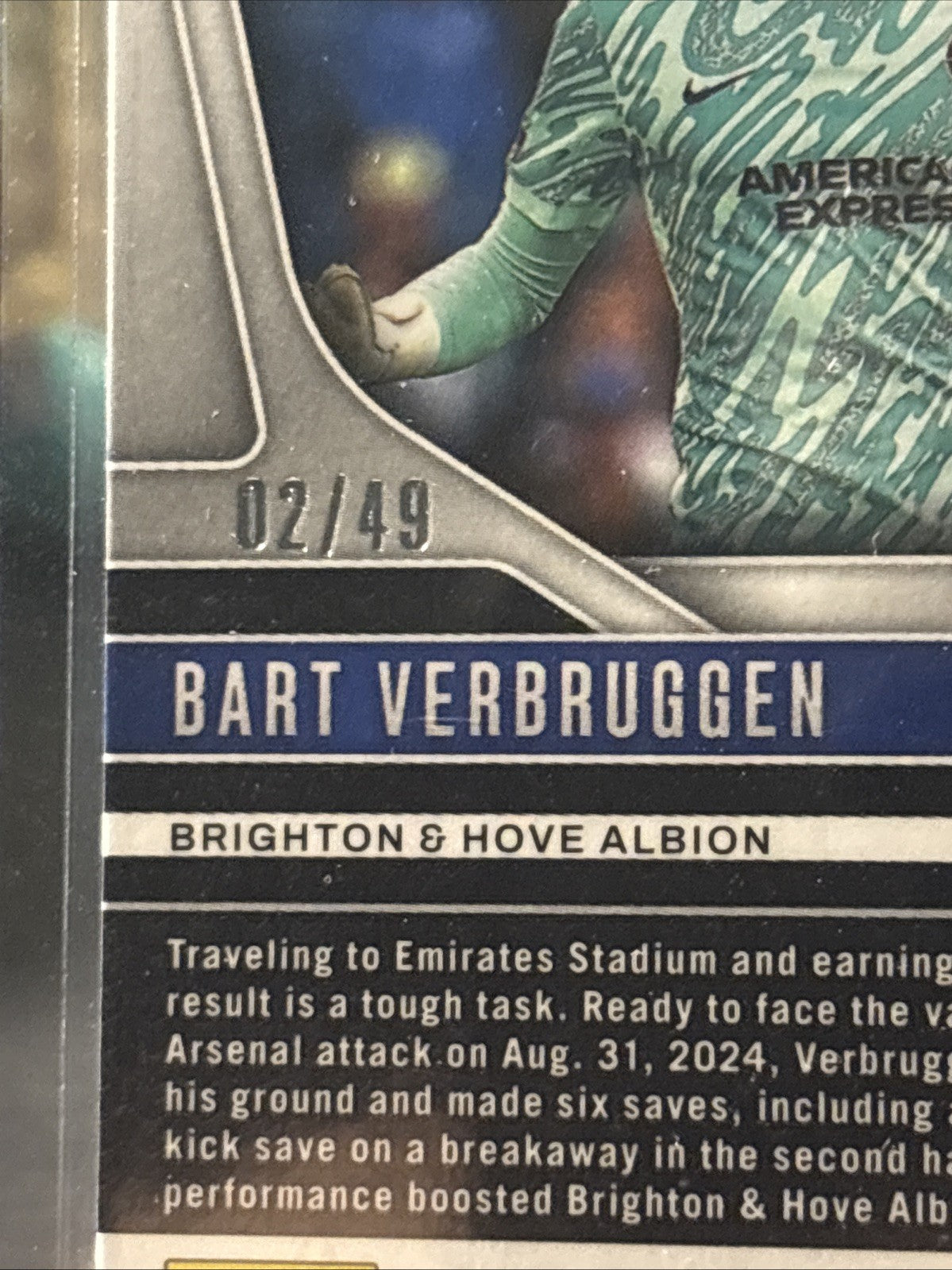 2024-25 BART VERBRUGGEN 44/49 PANINI PRIZM PREMIER LEAGUE VELOCITY RED