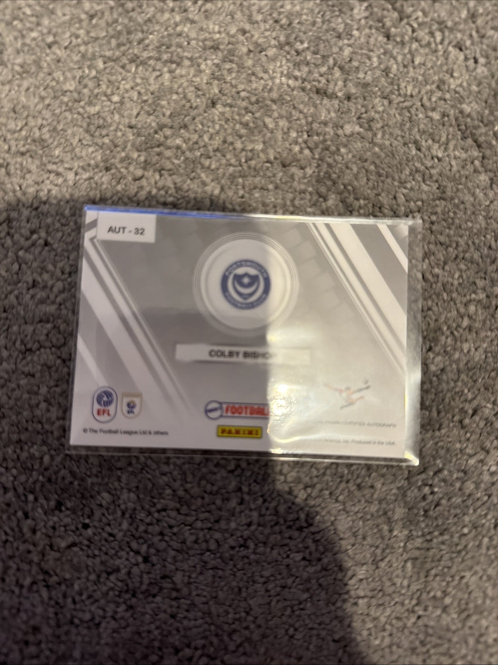 Colby Bishop Auto - Panini’s Football EFL - Portsmouth