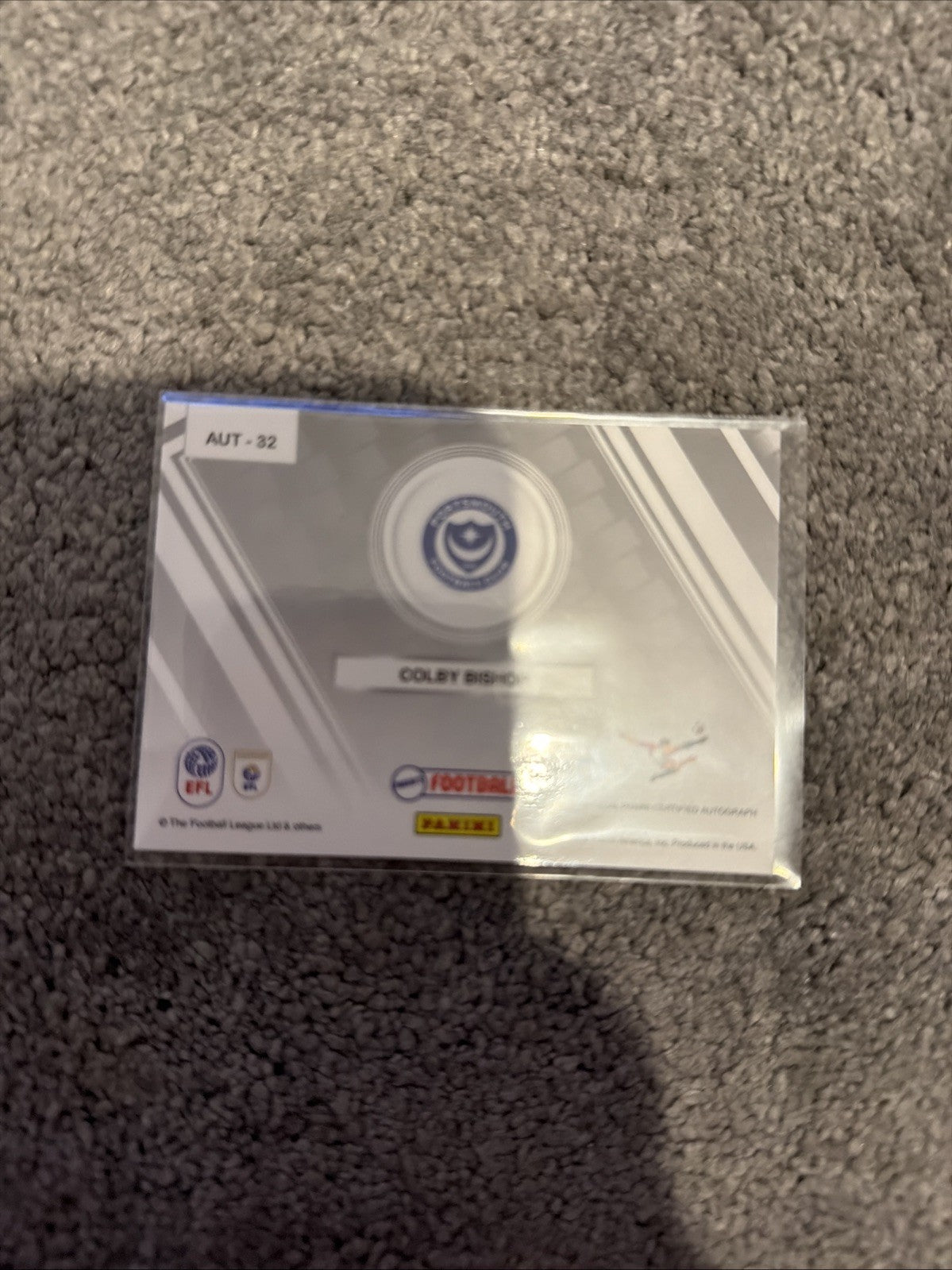 Colby Bishop Auto - Panini’s Football EFL - Portsmouth