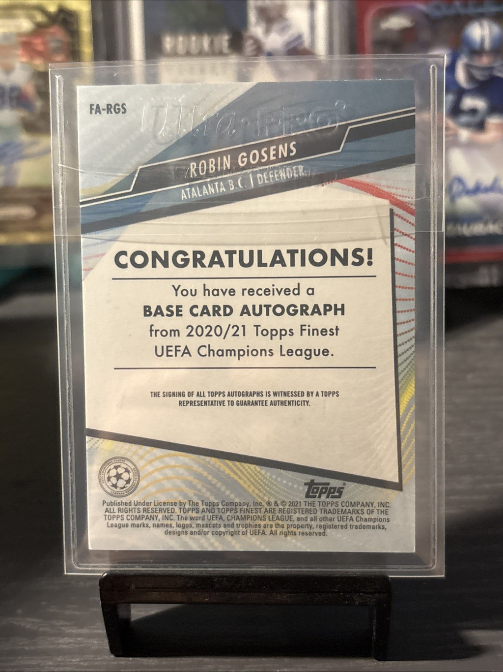 Topps Finest - UEFA Champions League 20/21 - Robin Gosens (Atalanta) Auto