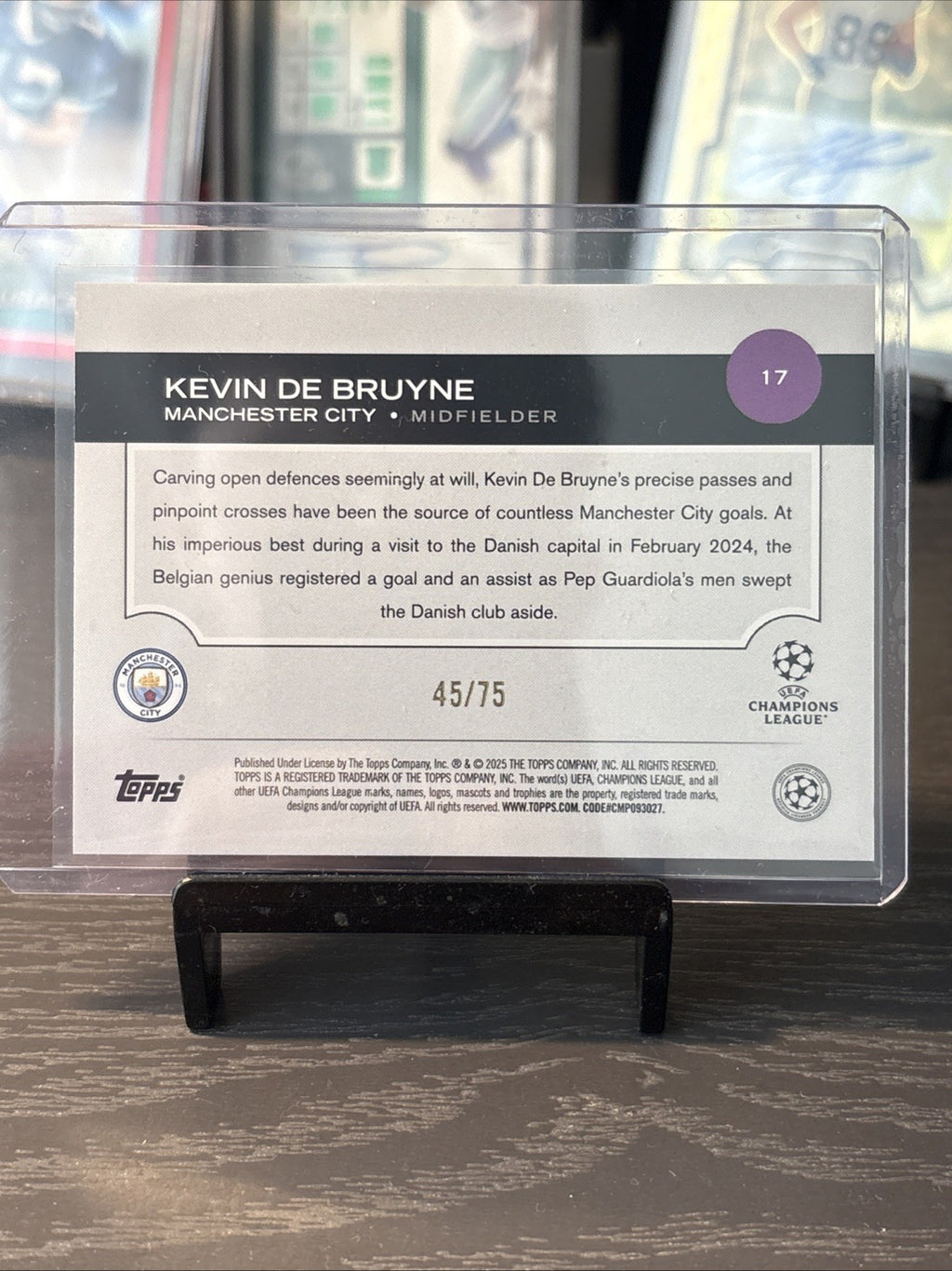 Topps UCC Flagship 24/25 Kevin De Bruyne /75 Manchester City