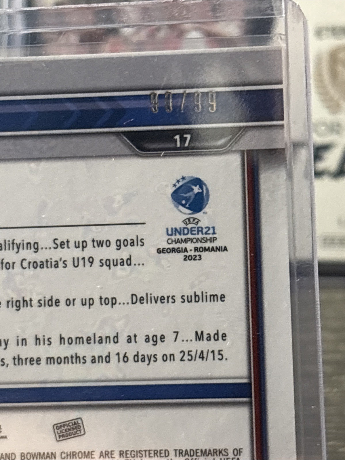 Topps Bowman Chrome Road To The Championships U21 Antonio Marin /99 1st Bowman