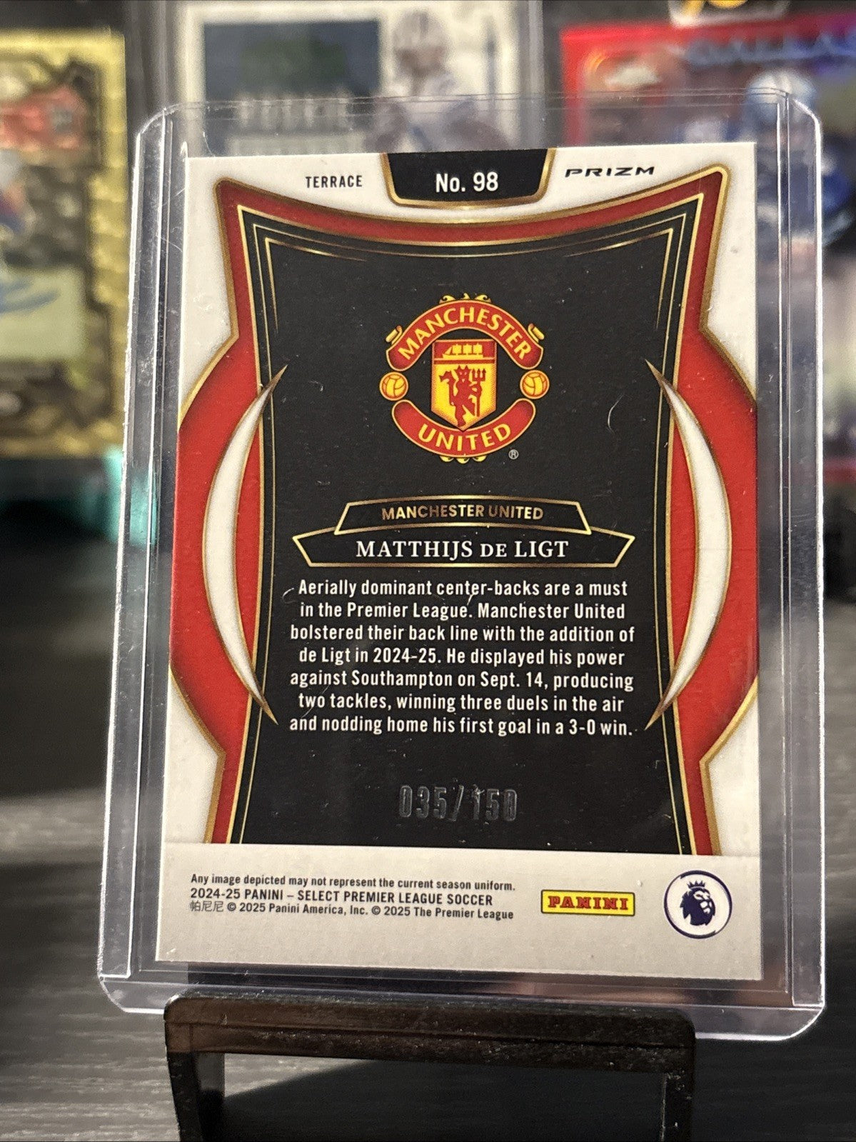 Panini 2024-25 Select Premier League Matthijs de Ligt Terrace Man Utd Camo /150