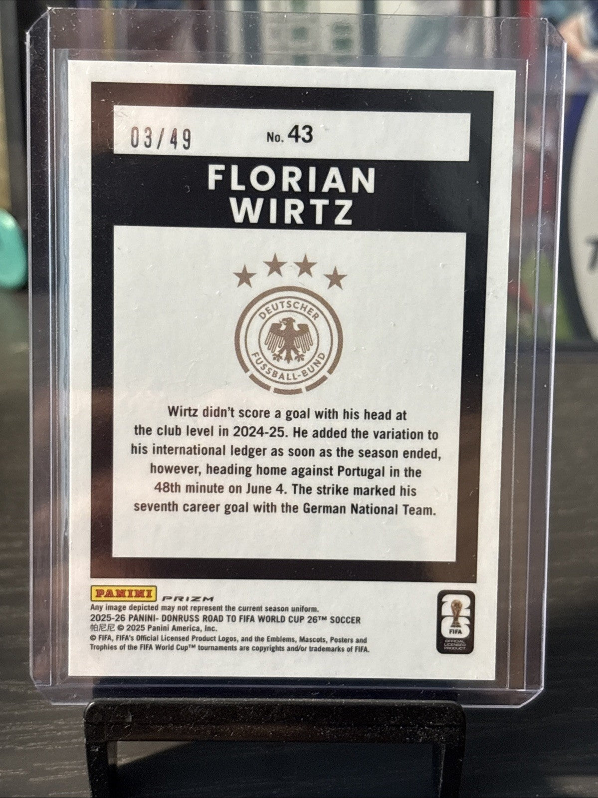 Panini Donruss Road To FIFA World Cup 2026 Germany Florian Wirtz Aqua Mojo /49