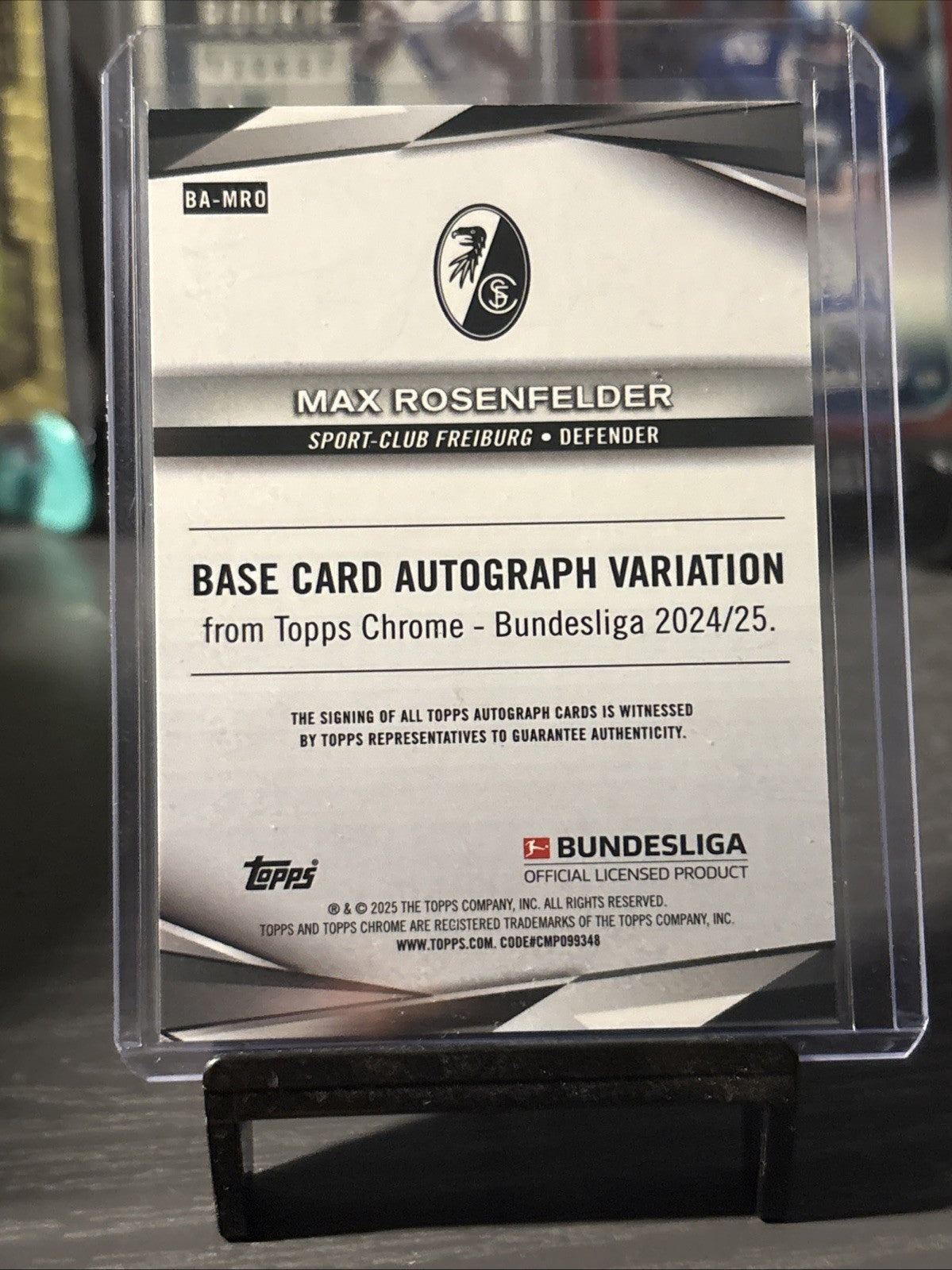 Max Rosenfelder Freiburg 25 Topps Chrome Bundesliga Topps Refractor Auto /52
