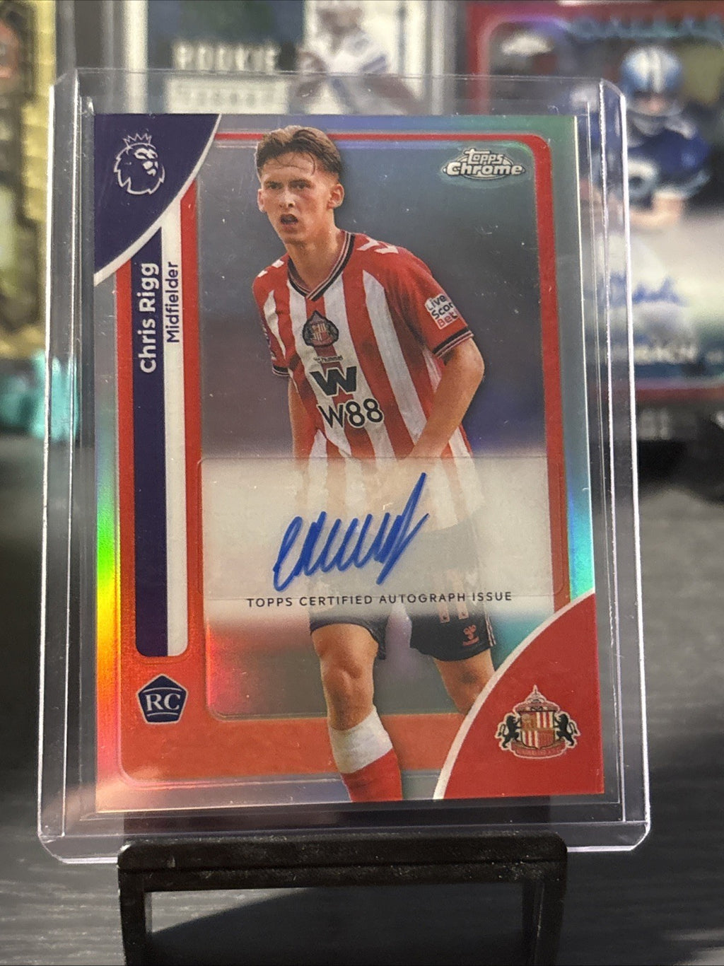 Chris Rigg Auto Rookie Topps Chrome Premier League 2026 Sunderland